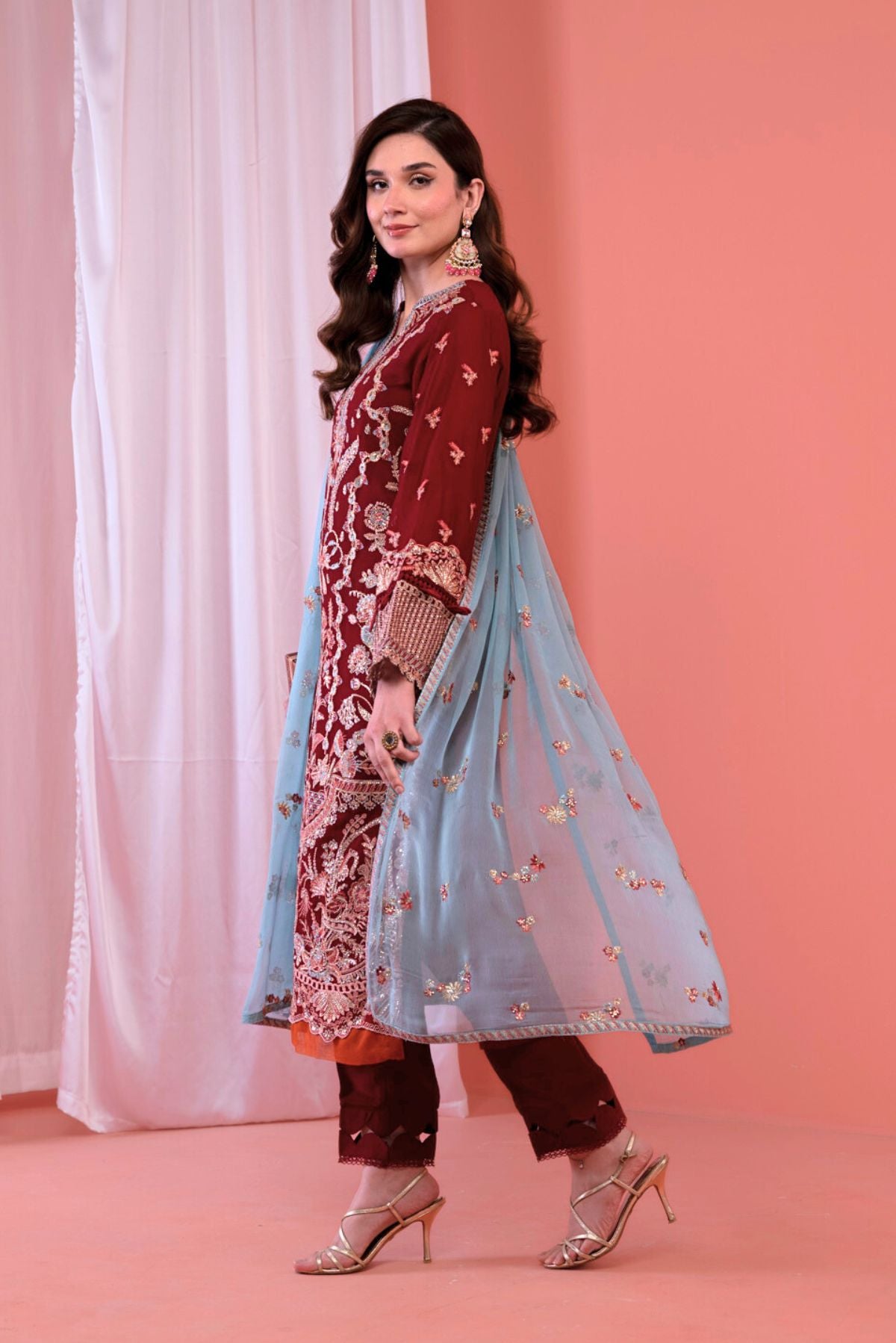 Mihrimah Embroidered Chiffon Wedding Wear MIH84