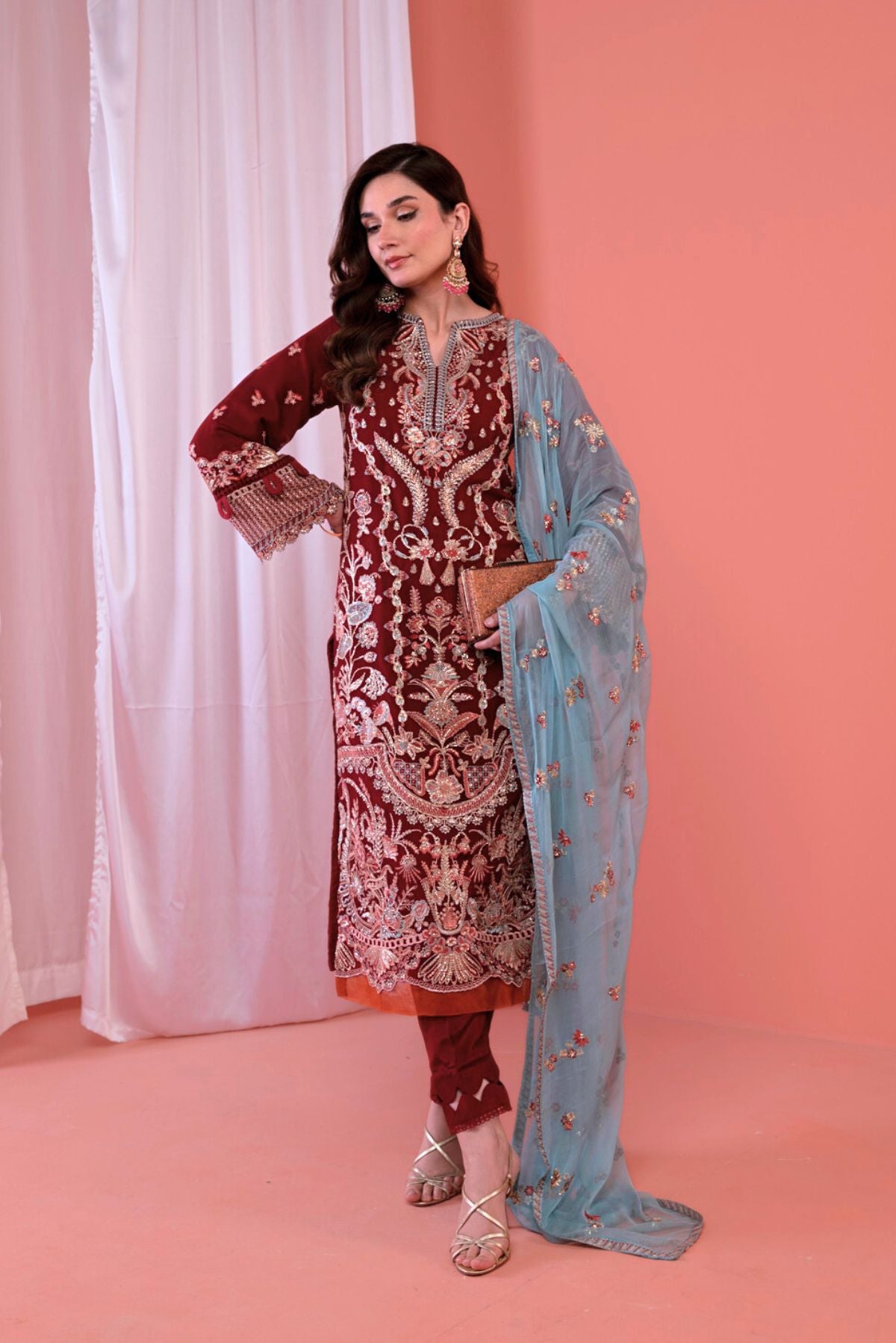 Mihrimah Embroidered Chiffon Wedding Wear MIH84