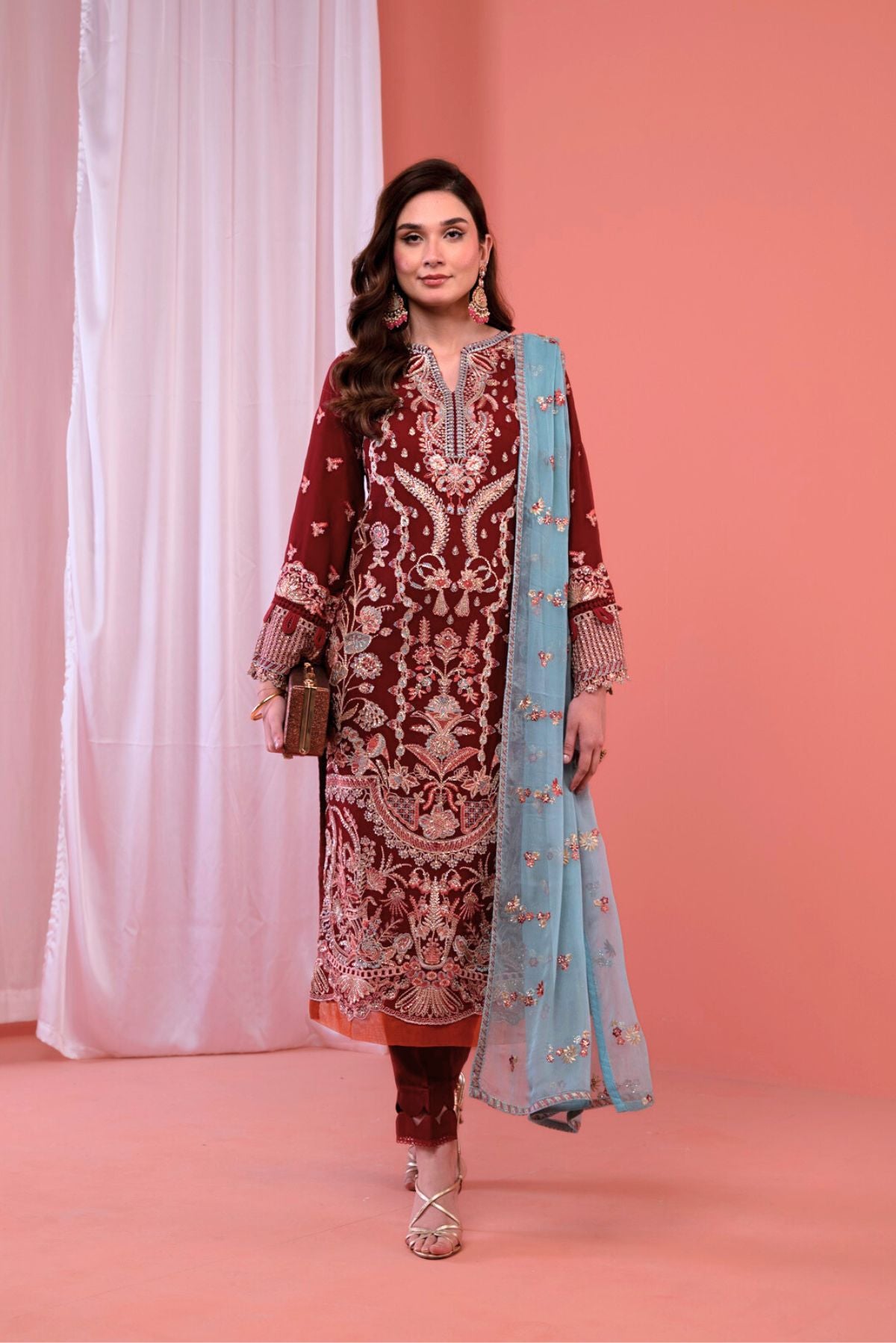 Mihrimah Embroidered Chiffon Wedding Wear MIH84