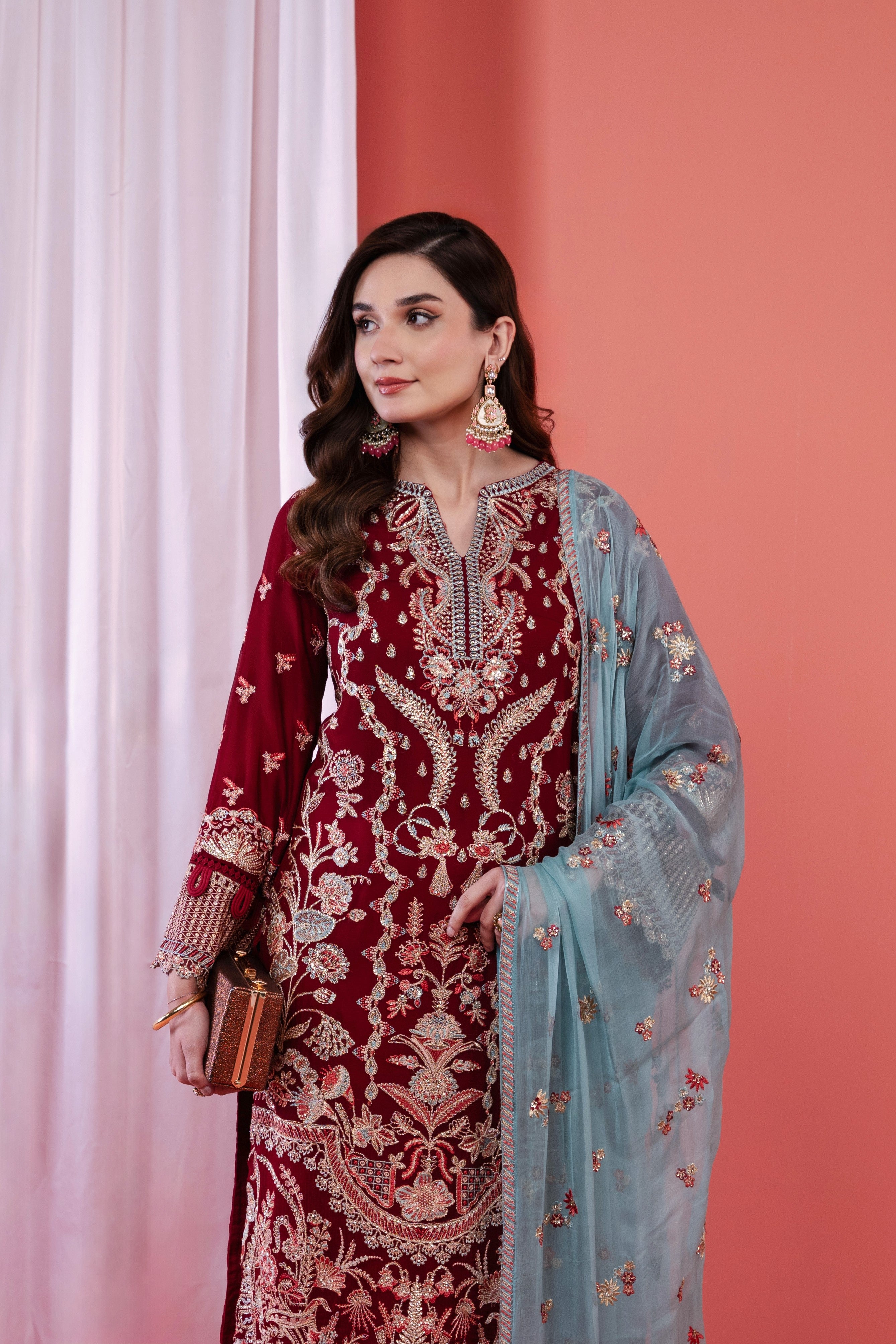 Mihrimah Embroidered Chiffon Wedding Wear MIH84