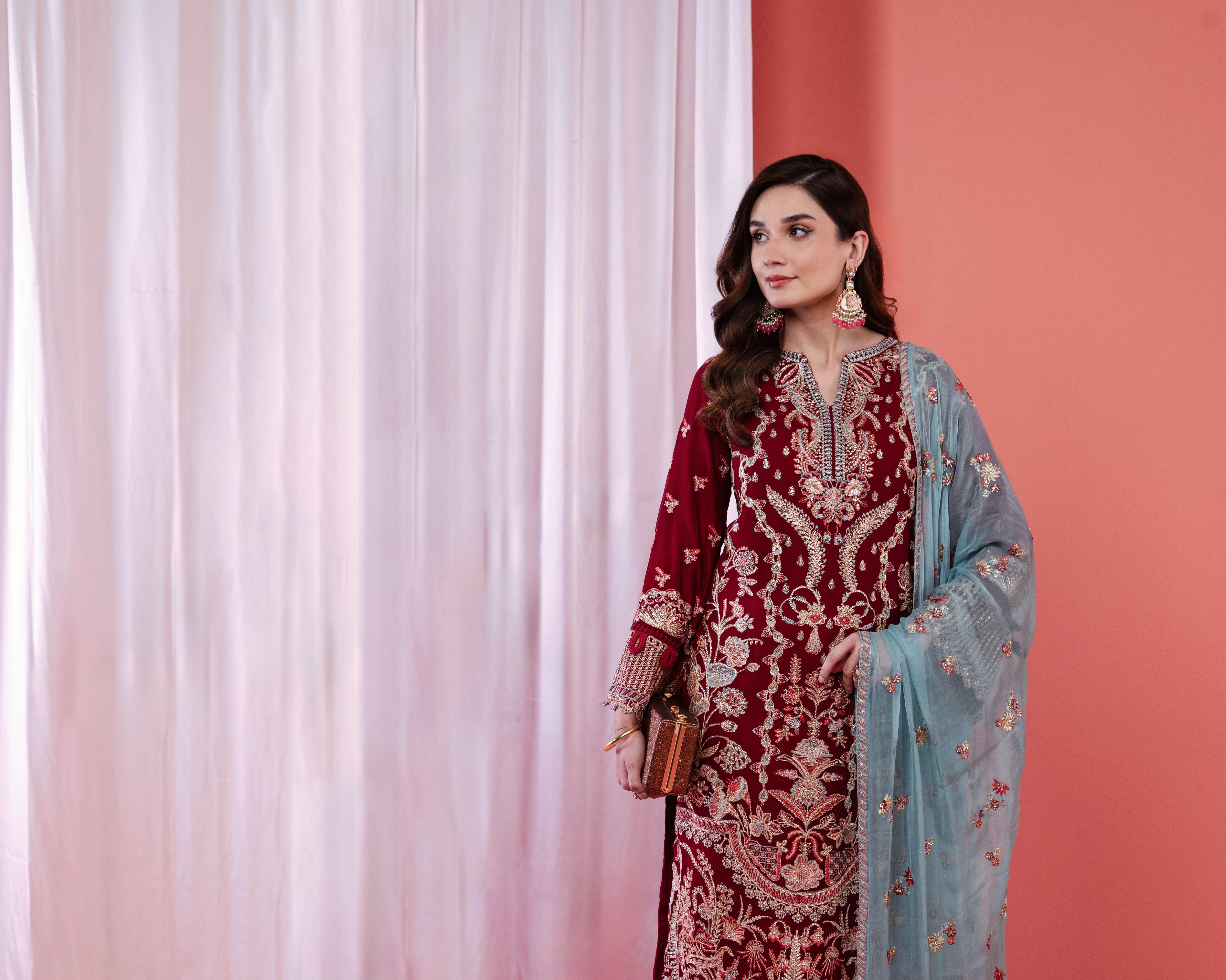 Mihrimah Embroidered Chiffon Wedding Wear MIH84