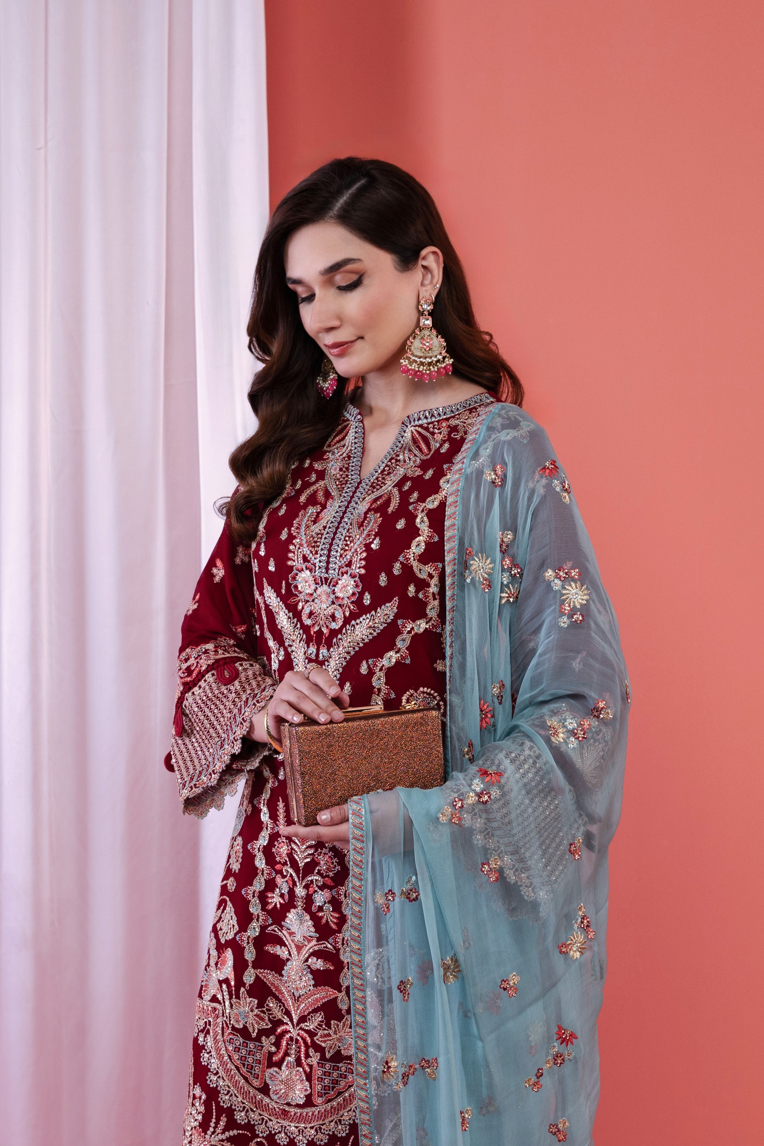 Mihrimah Embroidered Chiffon Wedding Wear MIH84