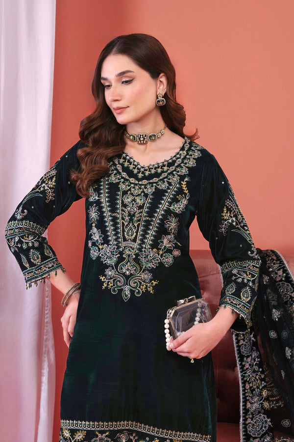 Mihrimah Luxury Velvet 3 Piece Suit Emerald Green MIH87