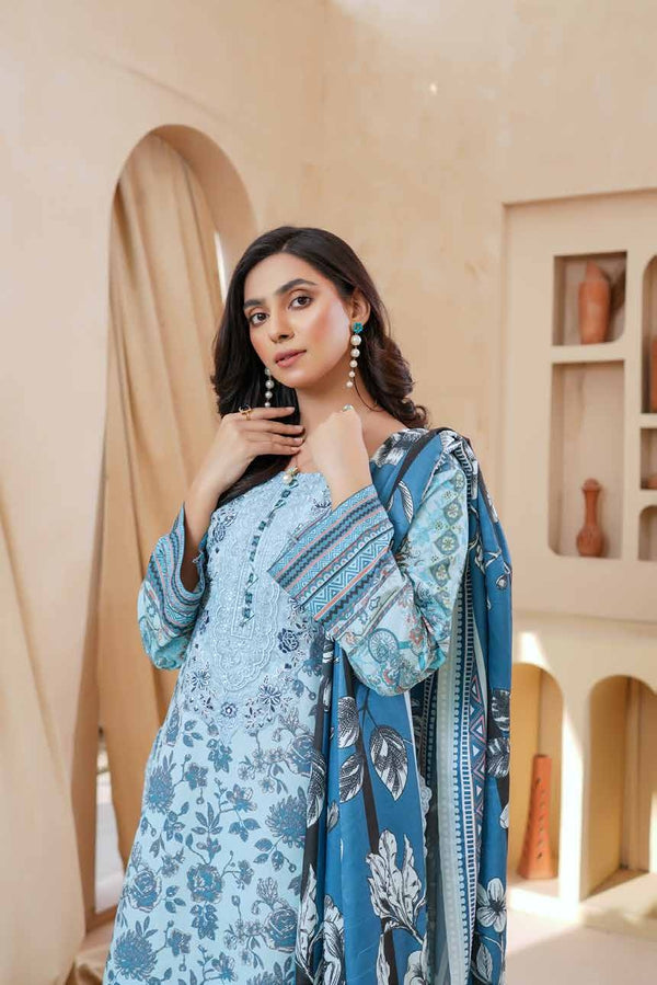 Munira Embroidered Dhanak 3 Piece Suit MUN728