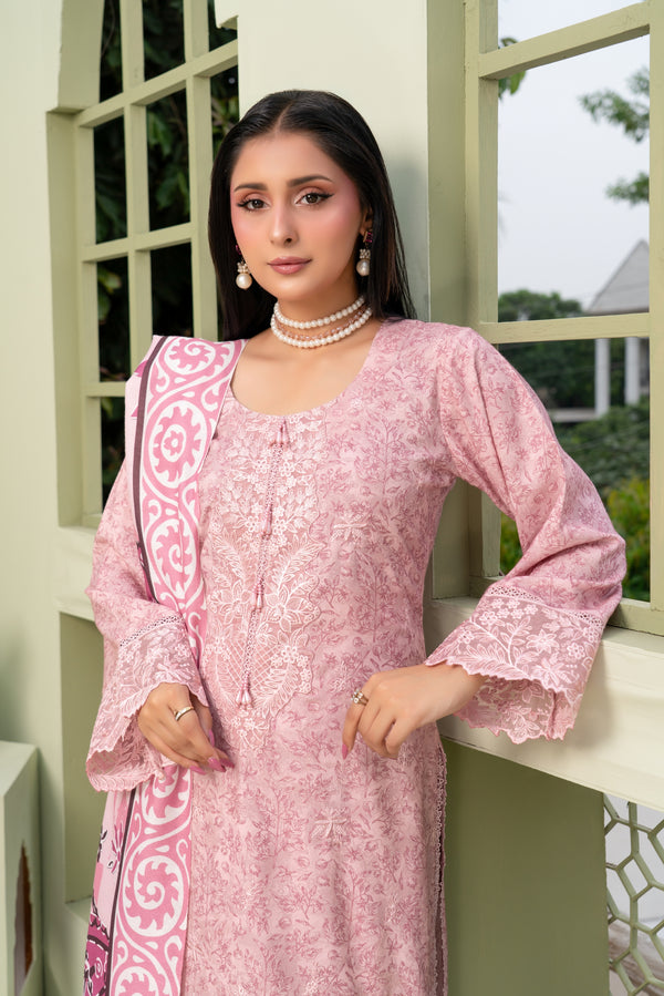 Munira Embroidered Dhanak 3 Piece Suit MUN771