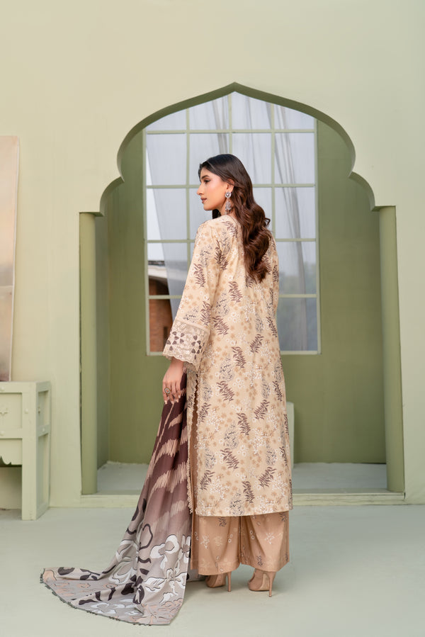 Munira Embroidered Dhanak 3 Piece Suit MUN766