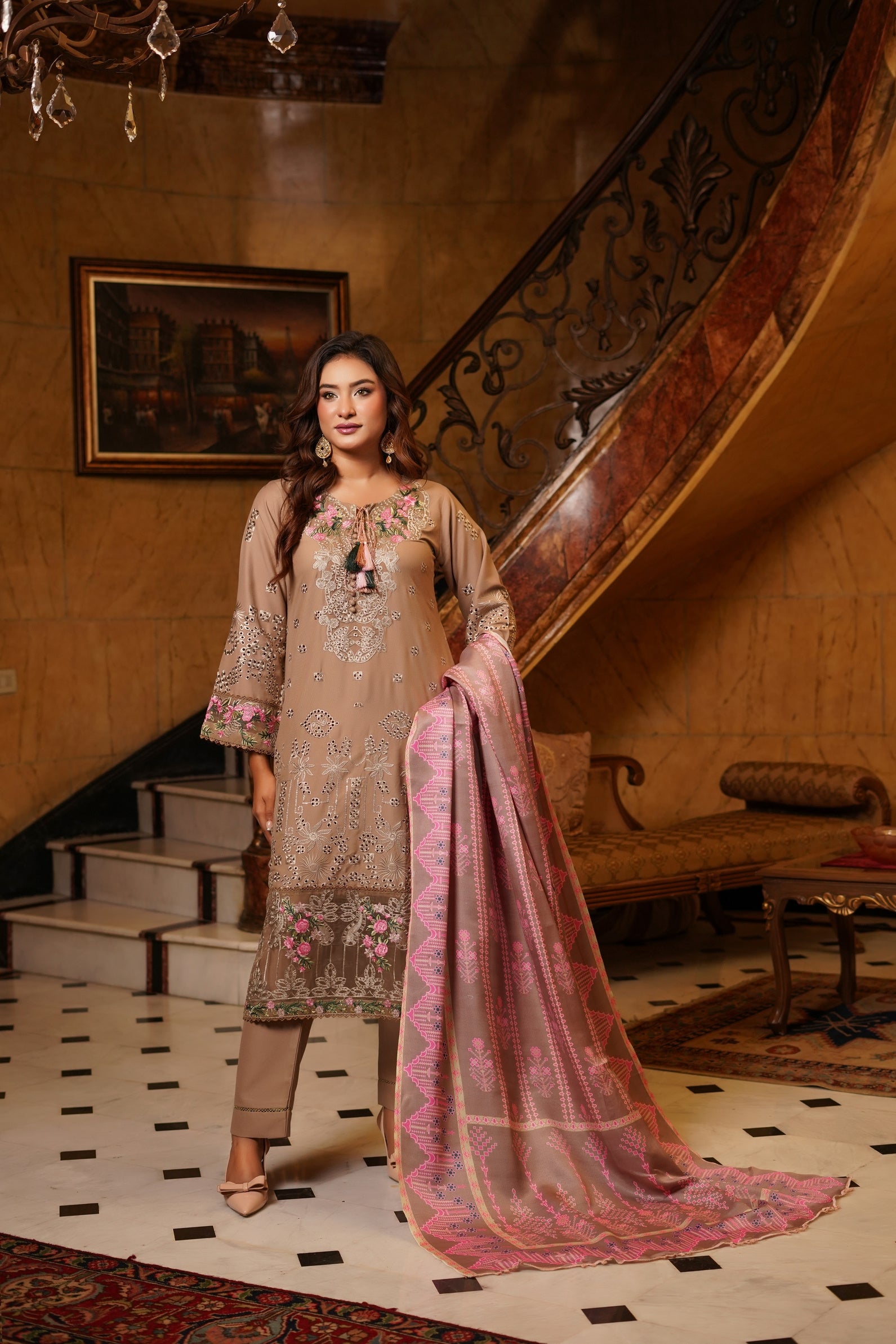 Munira Festive Dhanak 3 Piece Suit MUN677