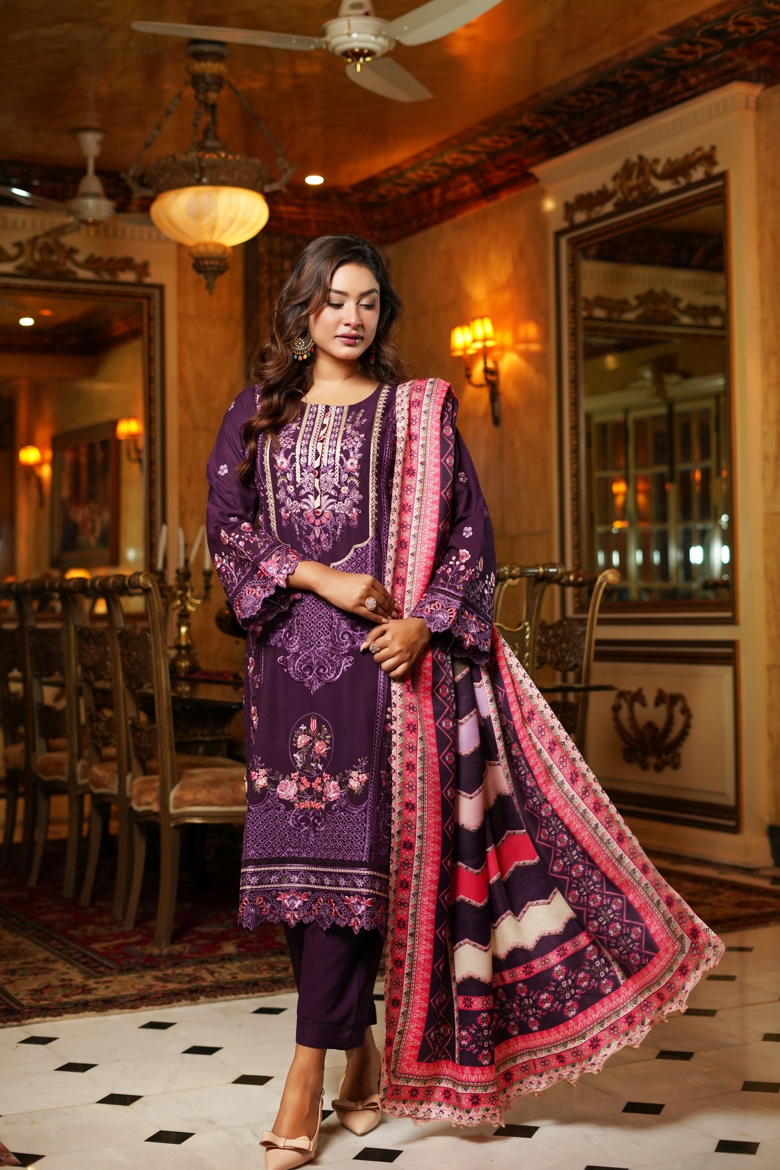 Munira Festive Dhanak 3 Piece Suit MUN679