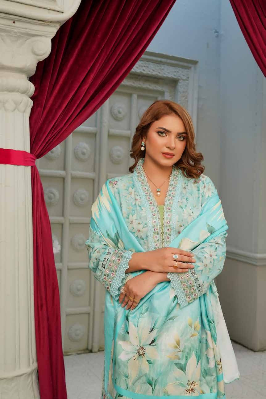 Munira Embroidered Dhanak 3 Piece Suit MUN687