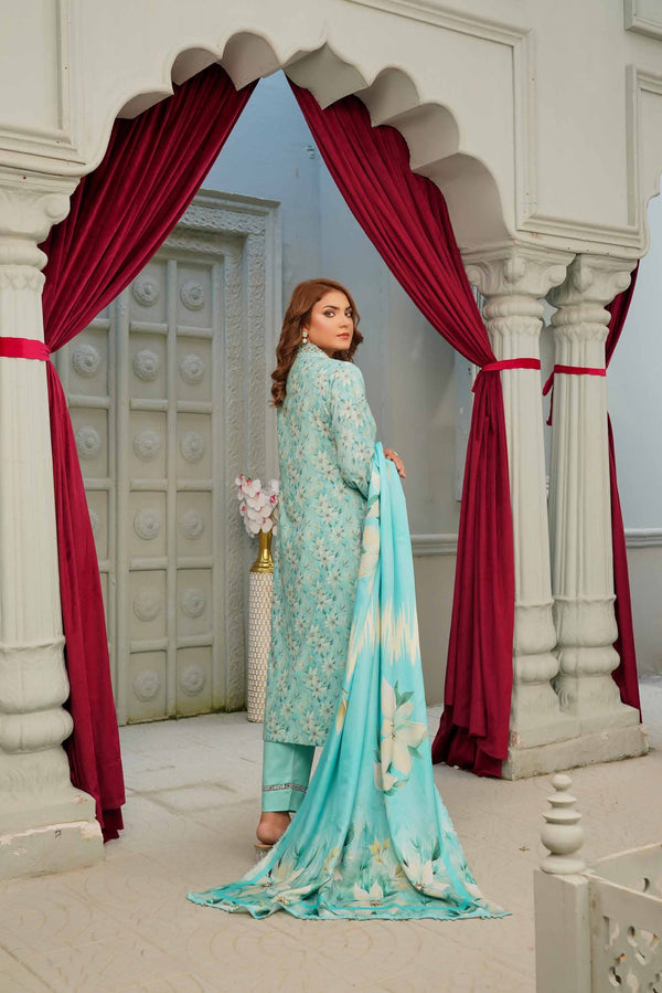 Munira Embroidered Dhanak 3 Piece Suit MUN687