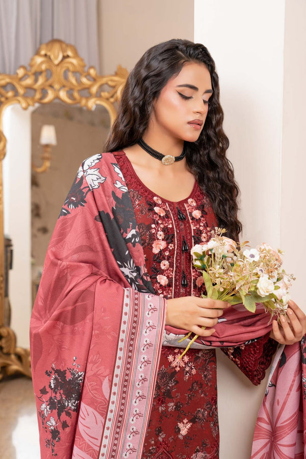 Munira Embroidered Dhanak 3 Piece Suit MUN764
