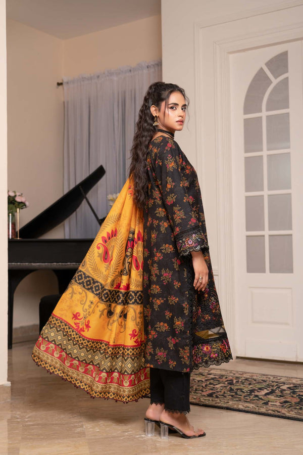 Munira Embroidered Dhanak 3 Piece Suit MUN765