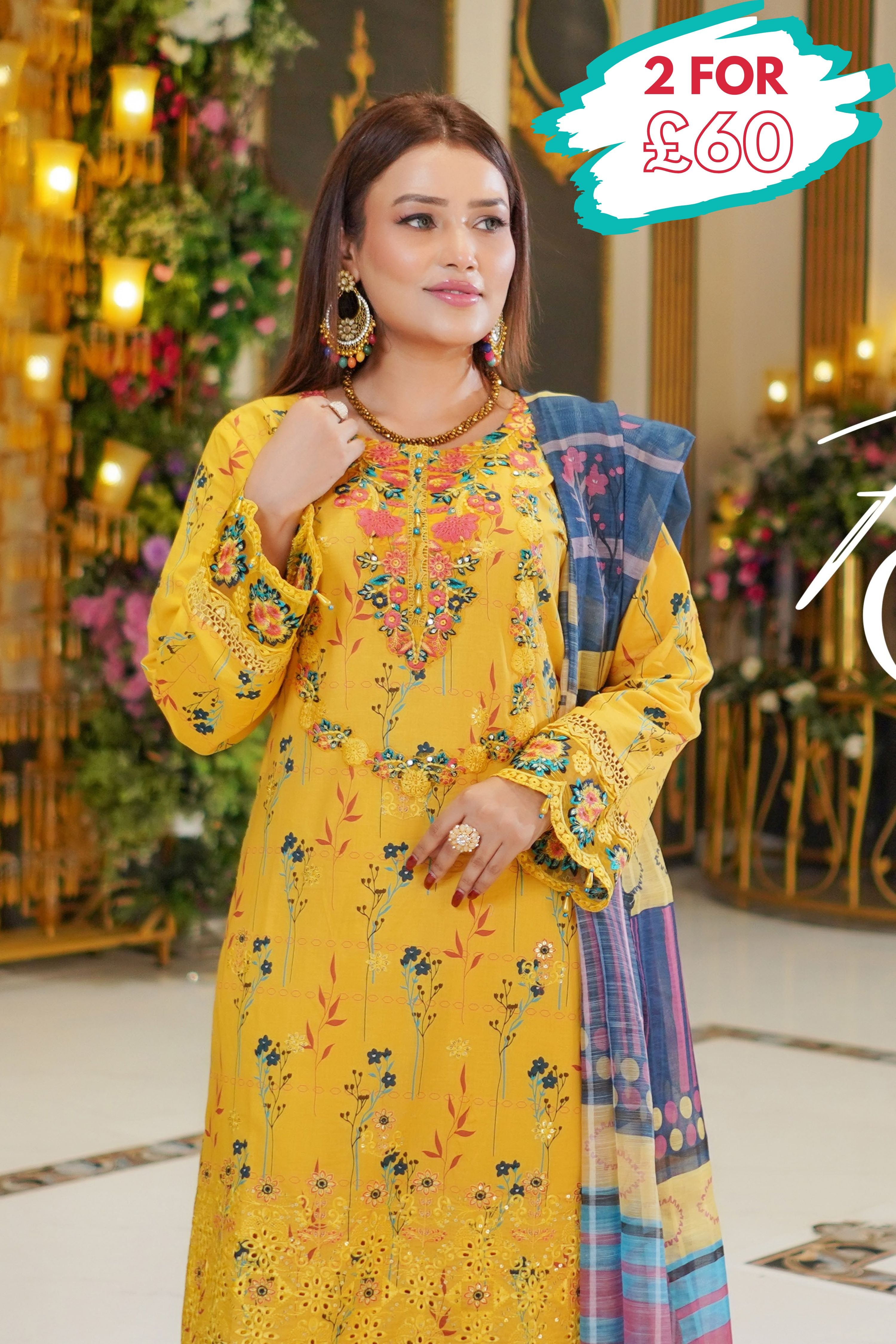 Munira Embroidered Lawn 3 Piece Suit MUN652