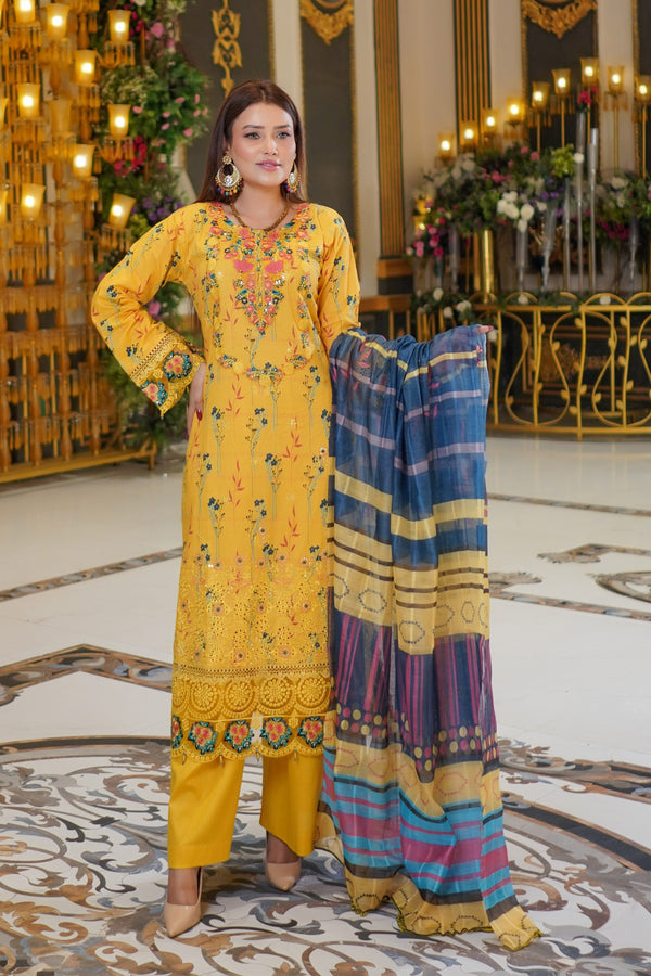Munira Embroidered Lawn 3 Piece Suit MUN652