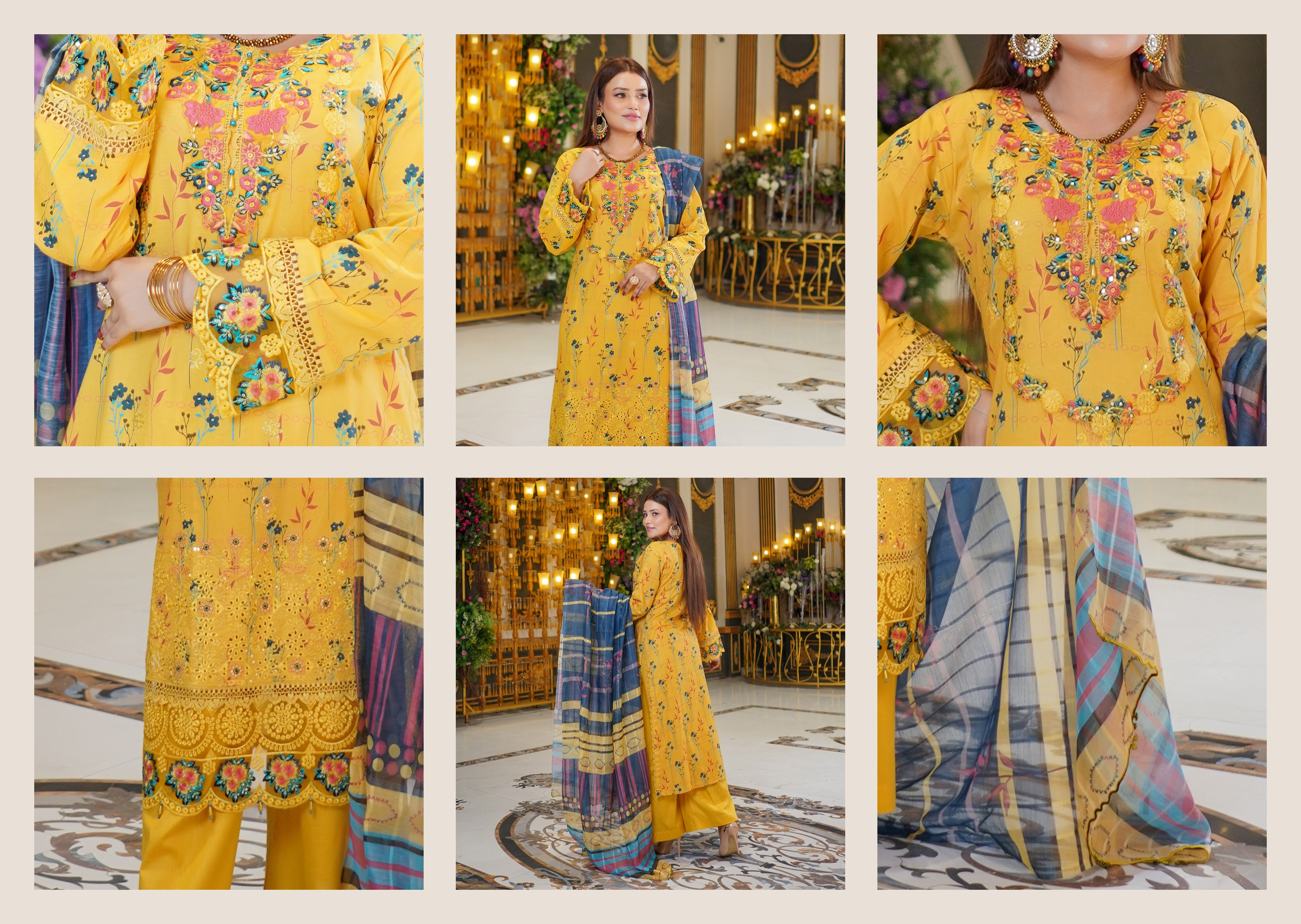 Munira Embroidered Lawn 3 Piece Suit MUN652
