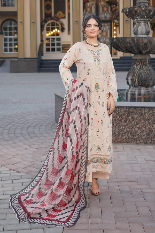 Munira Embroidered Lawn 3 Piece Suit MUN653