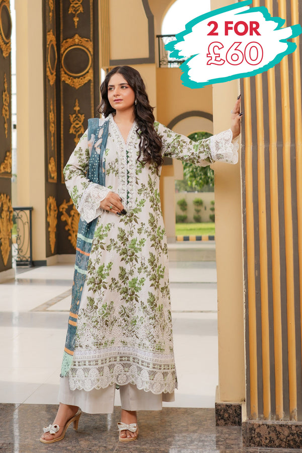 Munira Embroidered Lawn 3 Piece Suit MUN650