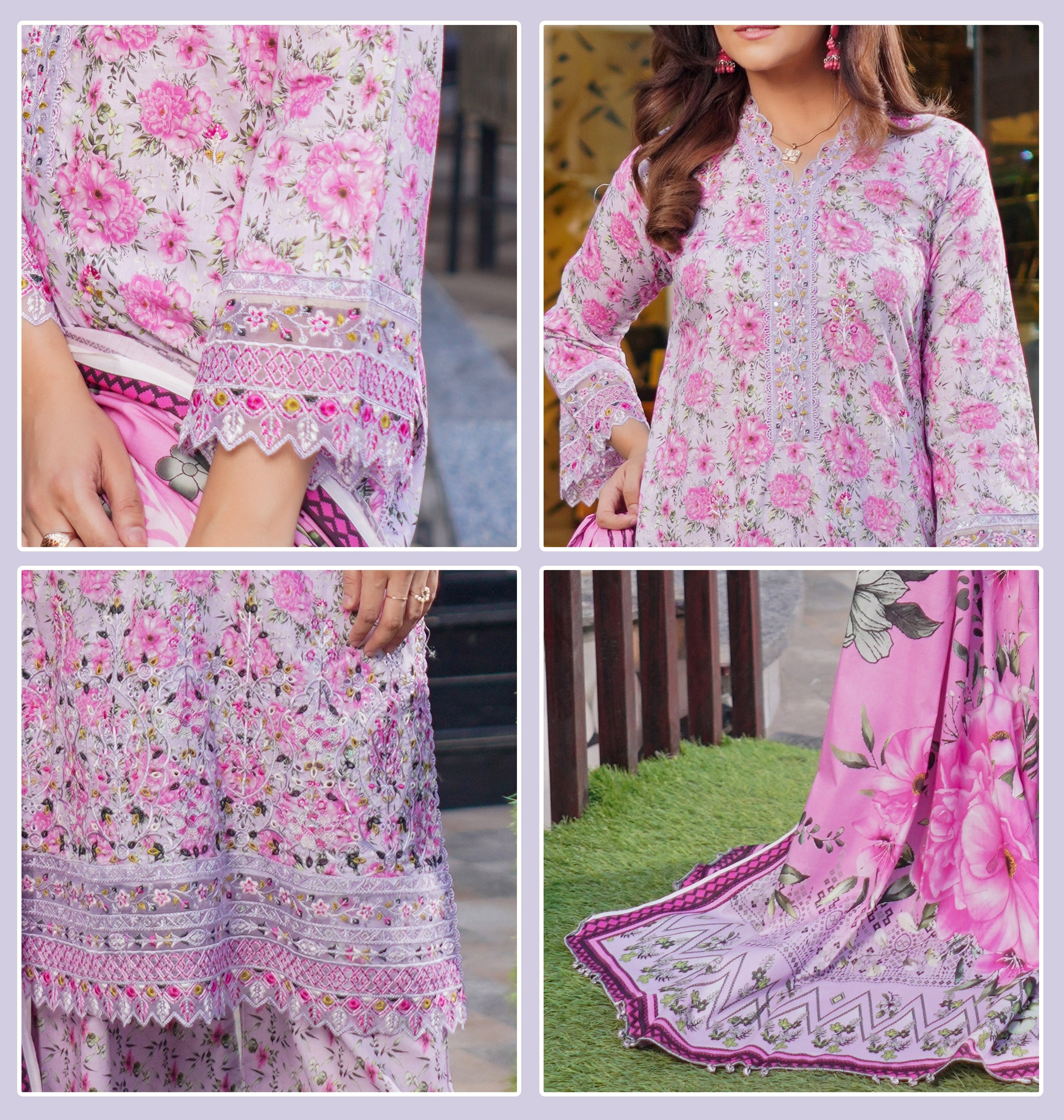 Munira Embroidered Lawn 3 Piece Suit MUN643