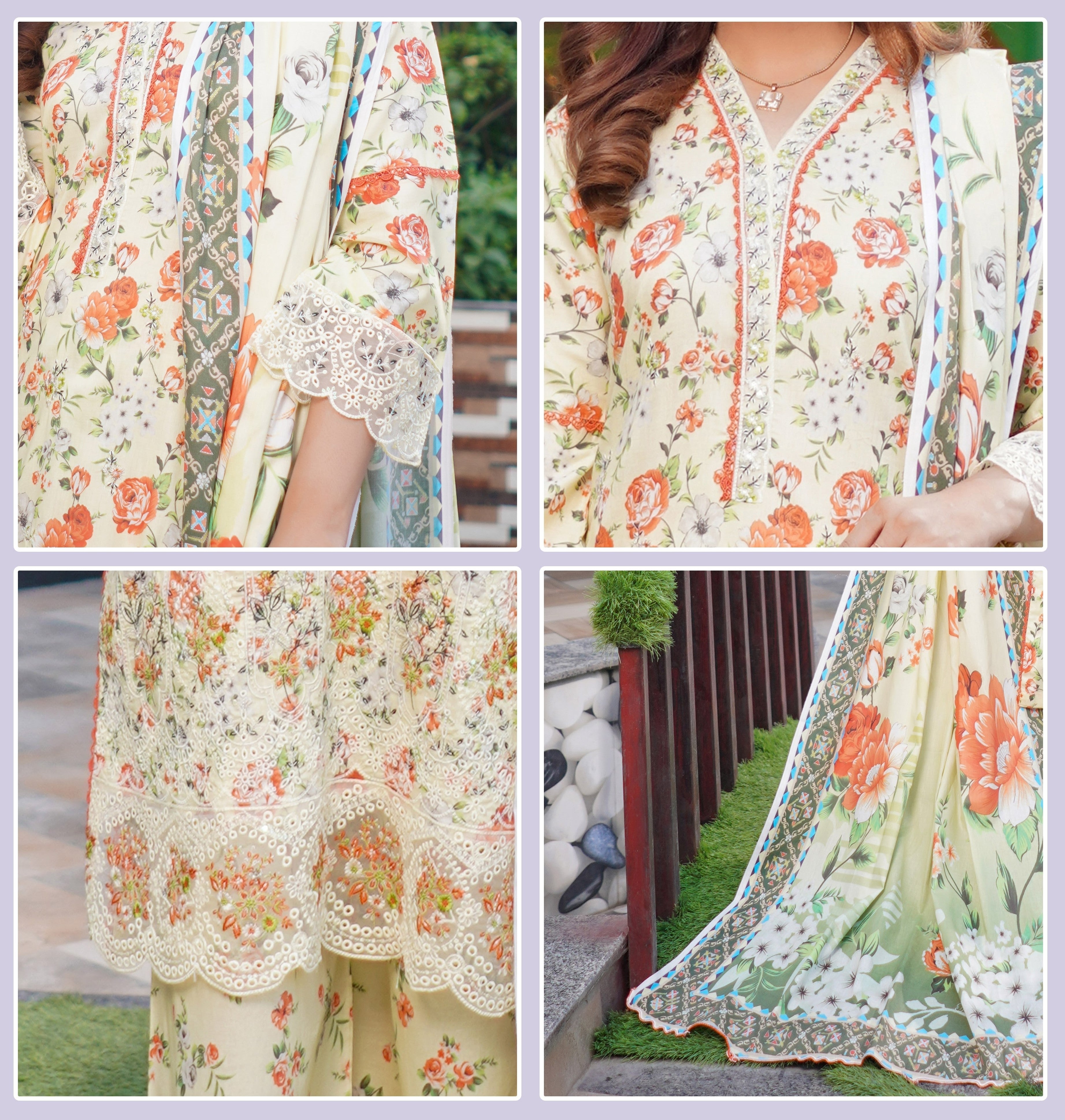 Munira Embroidered Lawn 3 Piece Suit MUN644