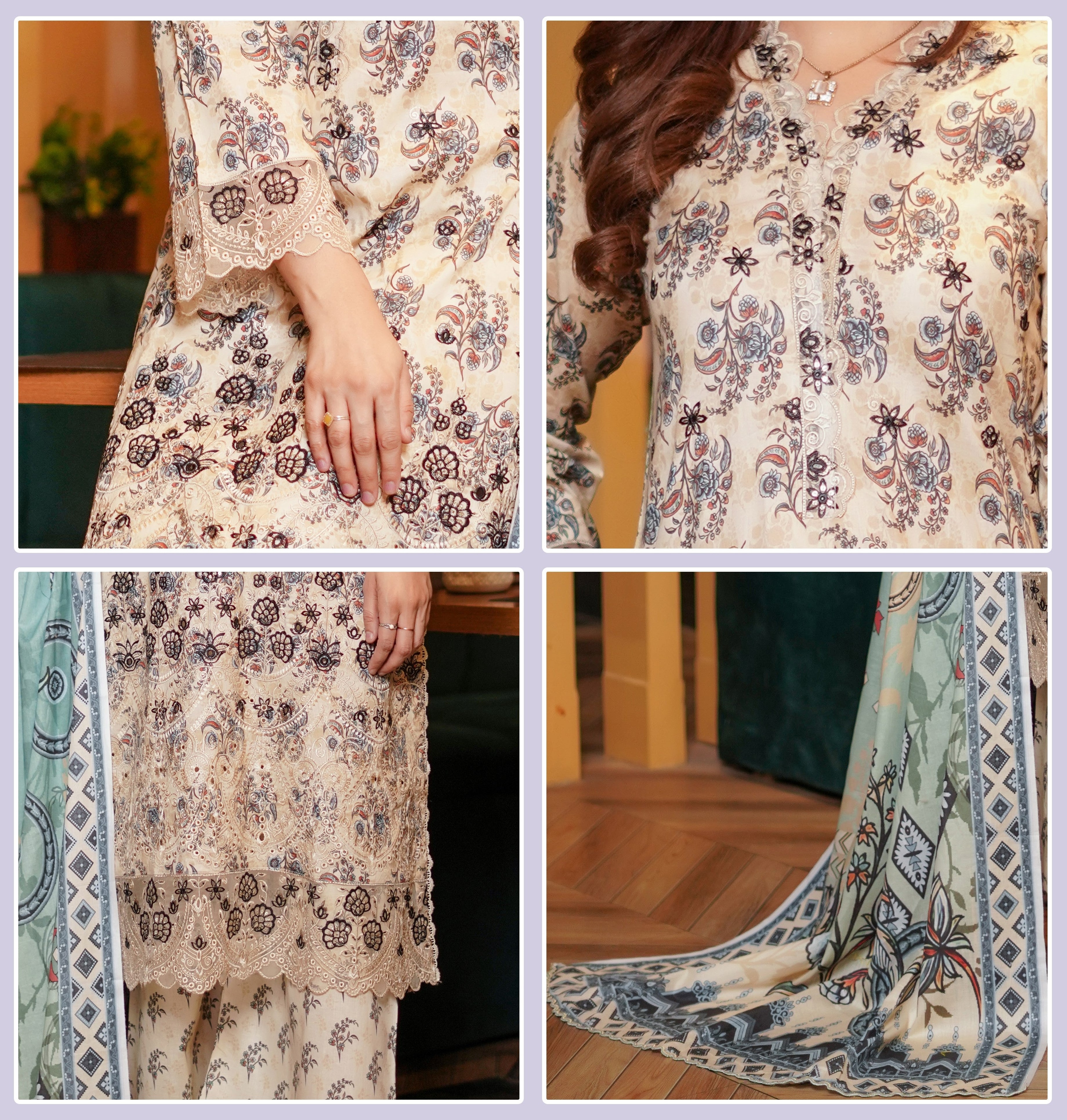 Munira Embroidered Lawn 3 Piece Suit MUN646