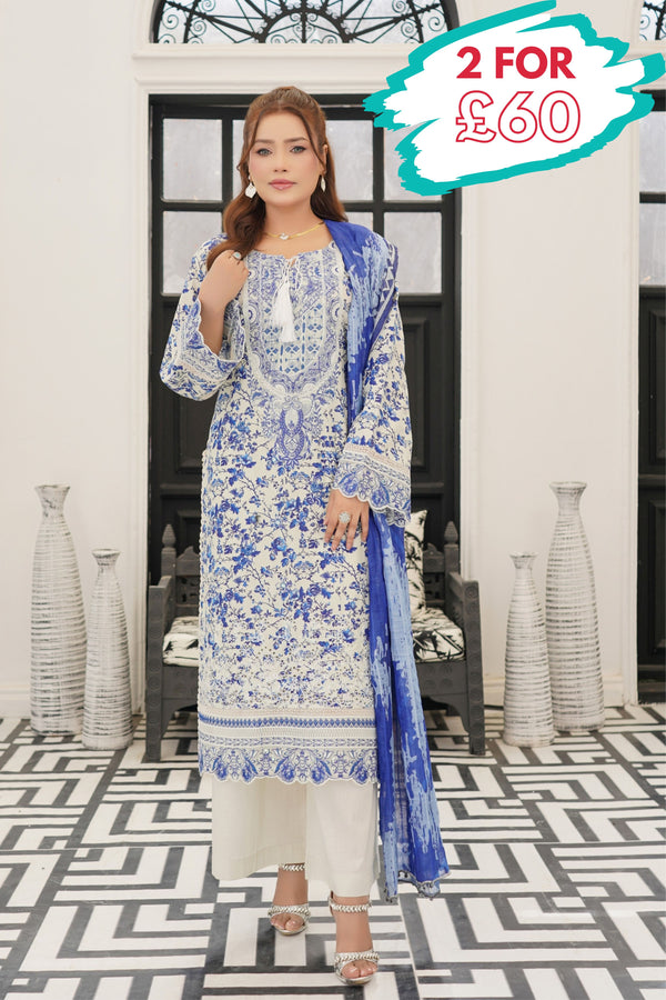 Munira Embroidered Lawn 3 Piece Suit MUN730