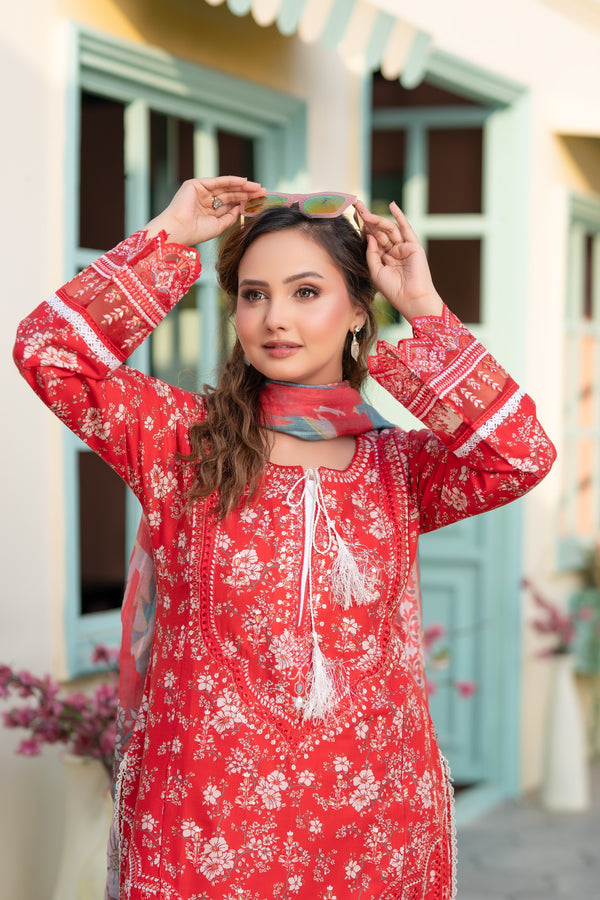 Munira Embroidered Lawn 3 Piece Suit MUN740