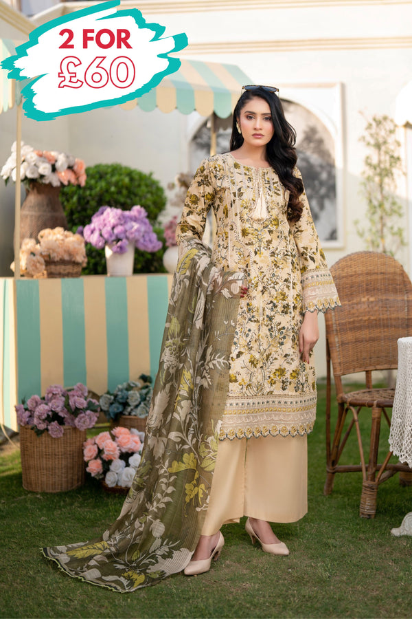 Munira Embroidered Lawn 3 Piece Suit MUN741