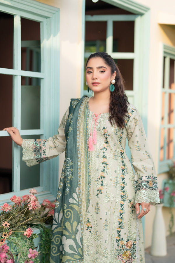 Munira Embroidered Lawn 3 Piece Suit MUN743