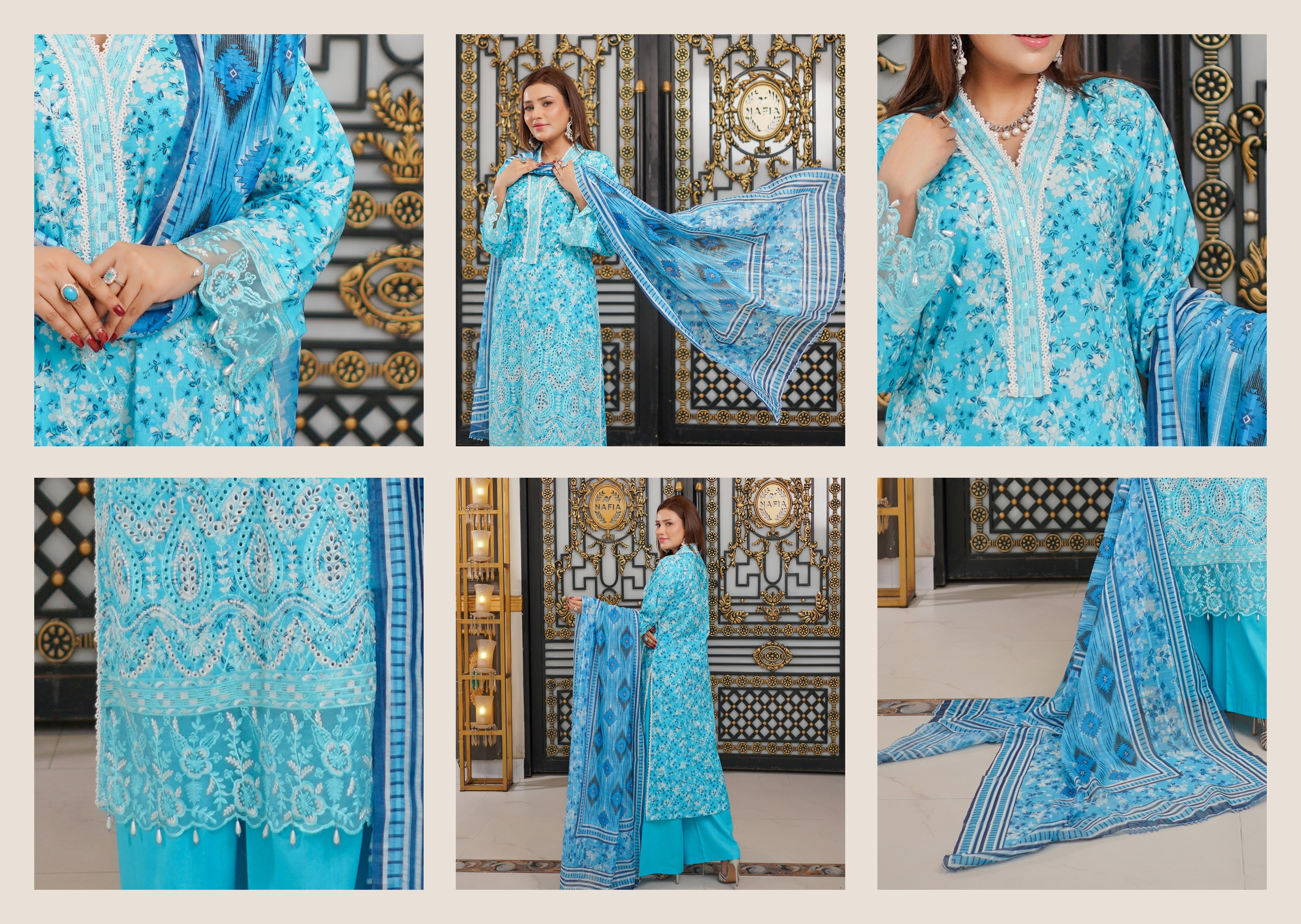 Munira Embroidered Lawn 3 Piece Suit MUN656