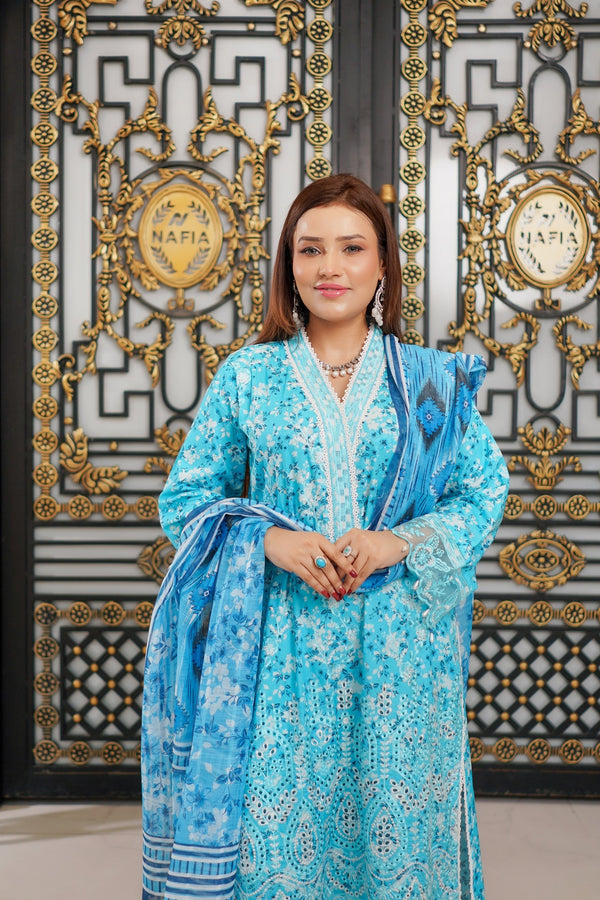 Munira Embroidered Lawn 3 Piece Suit MUN656