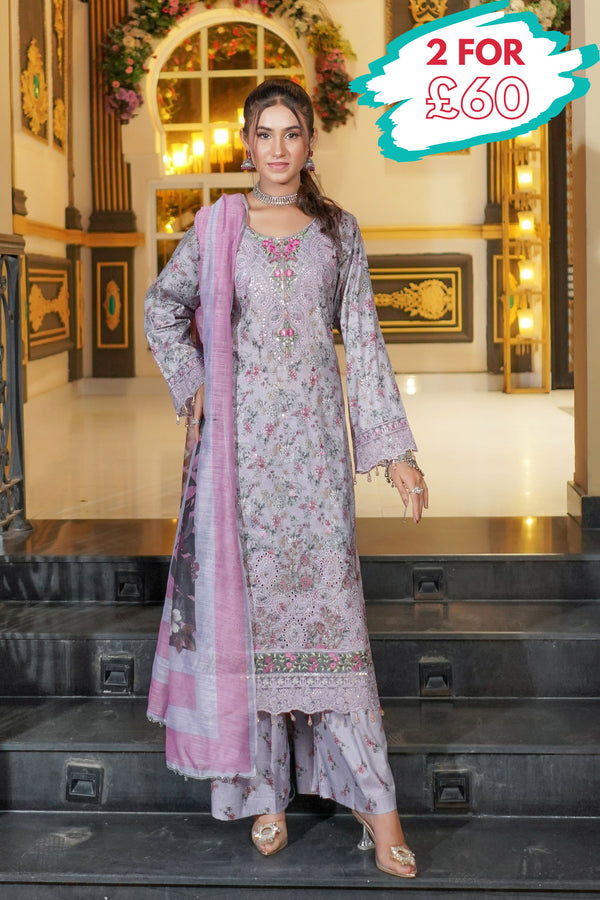 Munira Embroidered Lawn 3 Piece Suit MUN657