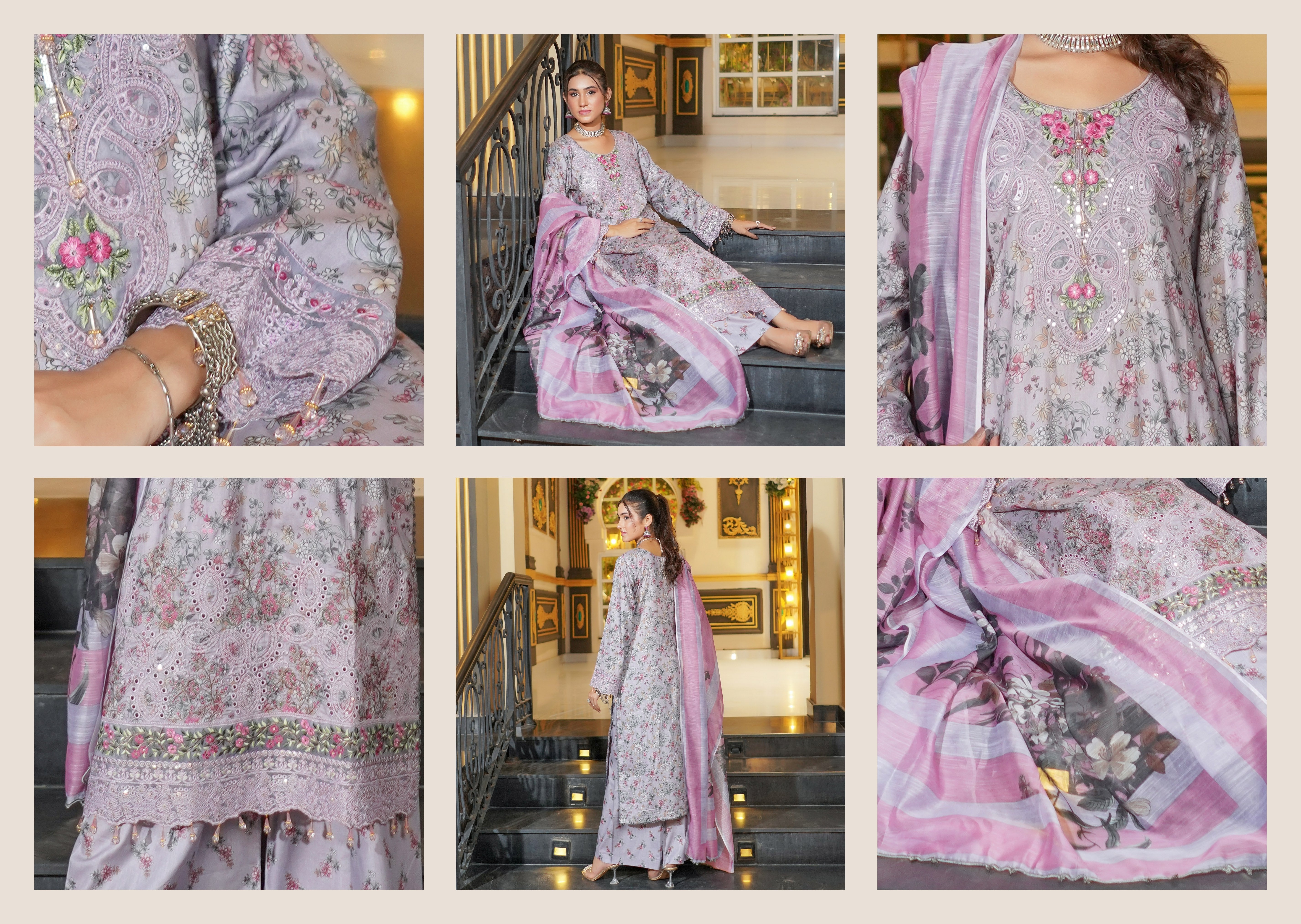 Munira Embroidered Lawn 3 Piece Suit MUN657