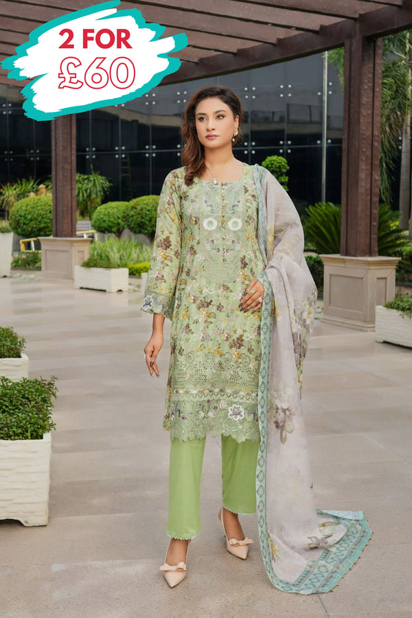 Munira Embroidered Lawn 3 Piece Suit MUN662