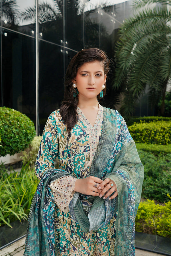 Munira Embroidered Lawn 3 Piece Suit MUN663
