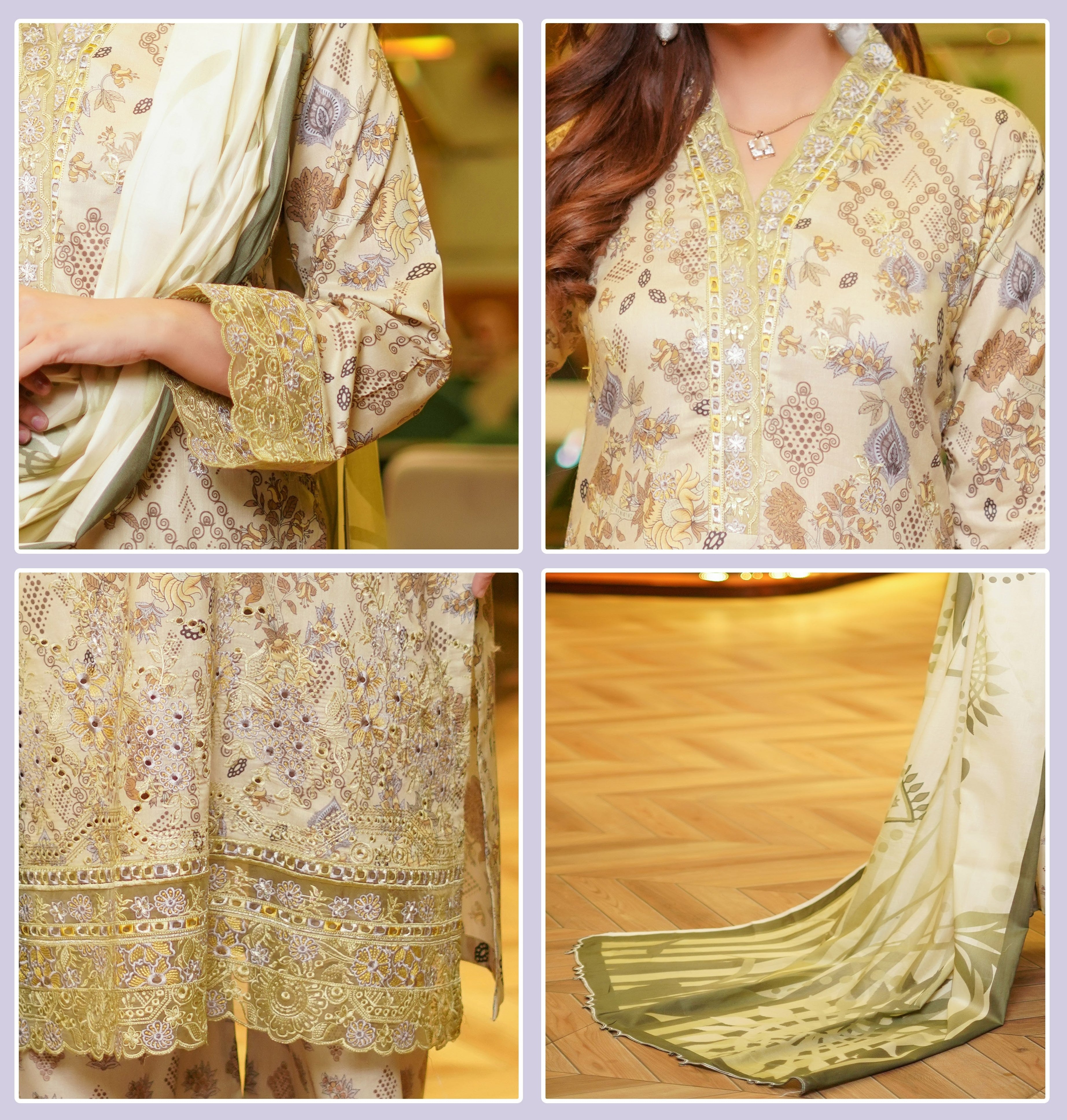 Munira Embroidered Lawn 3 Piece Suit MUN648