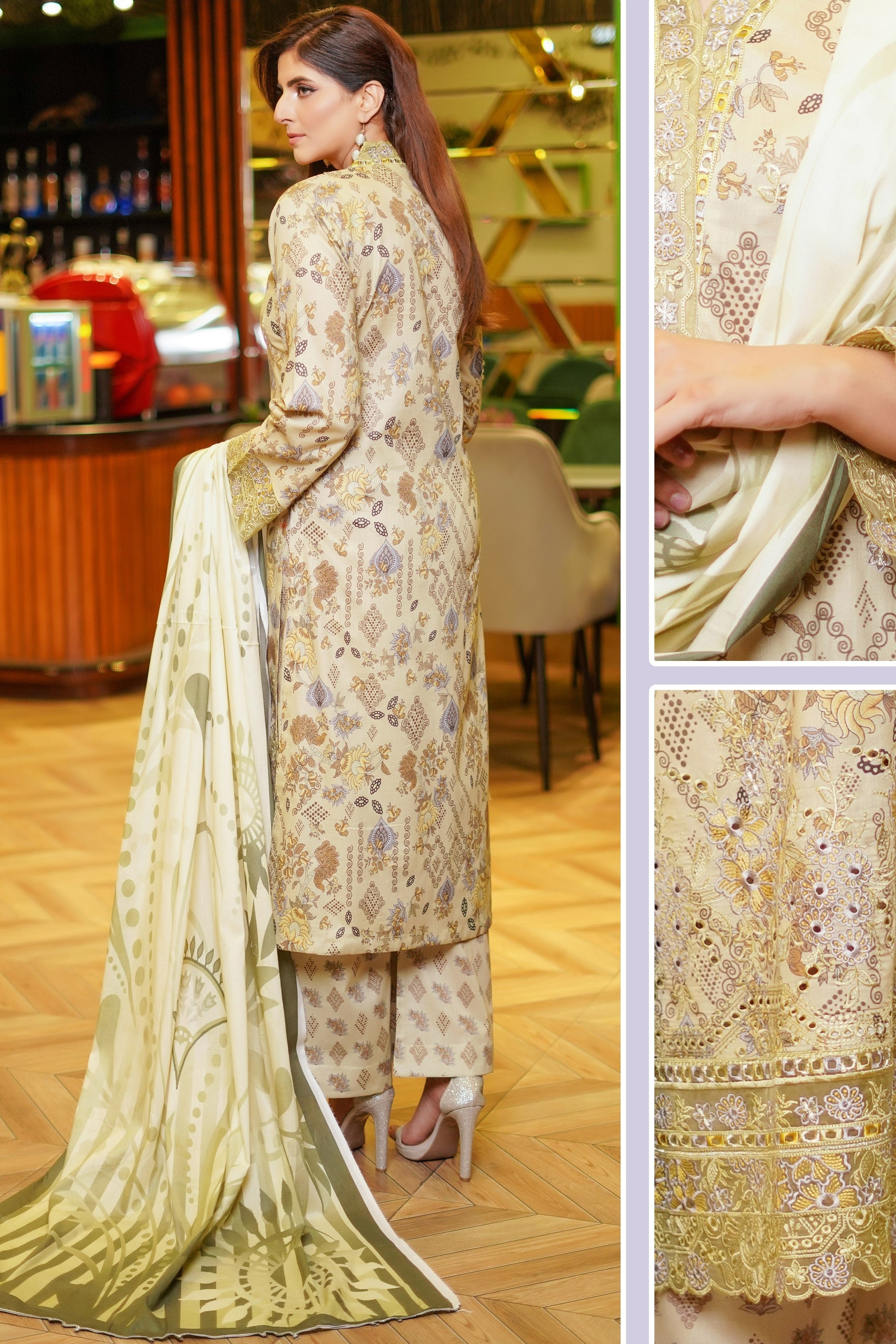 Munira Embroidered Lawn 3 Piece Suit MUN648