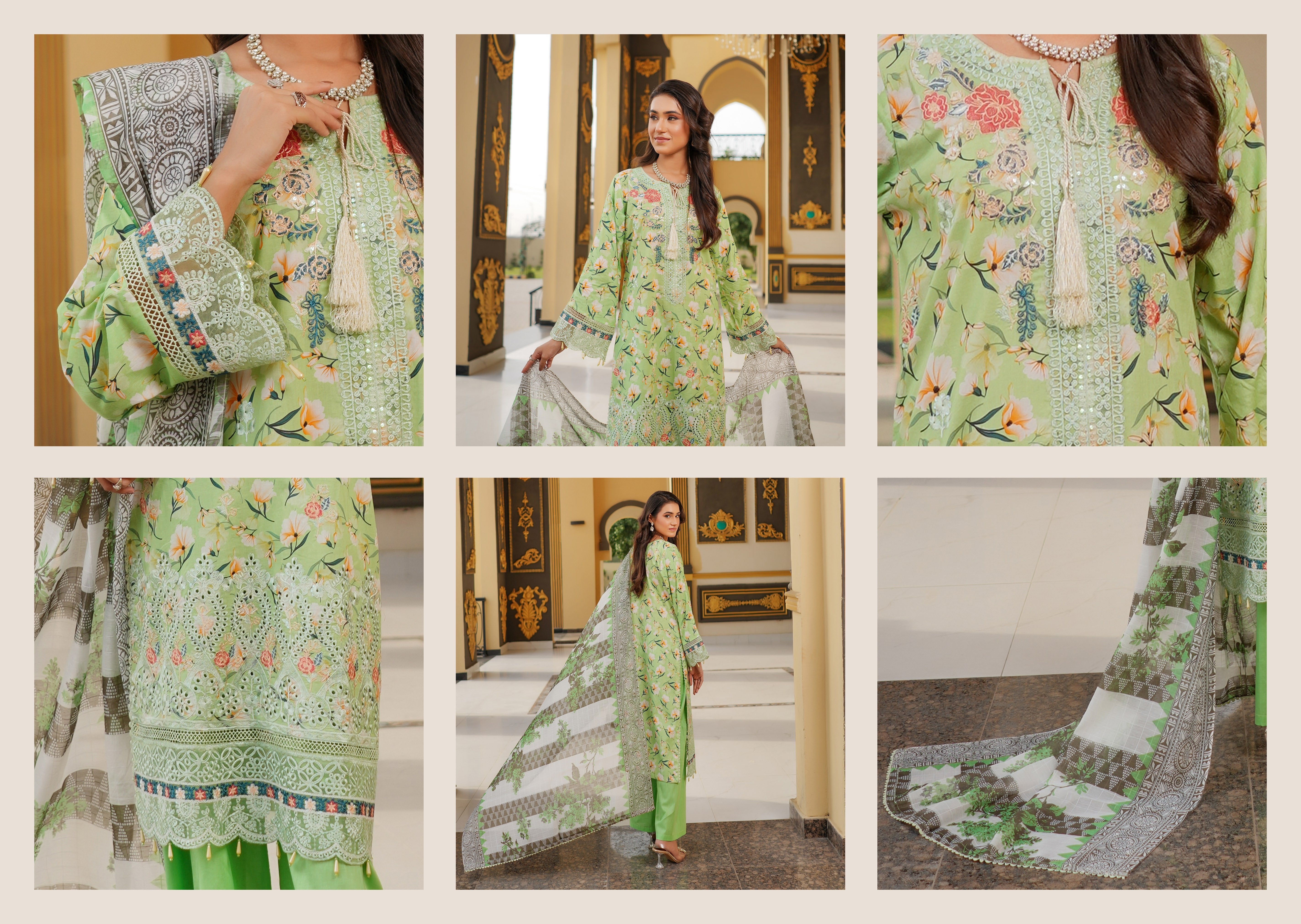 Munira Embroidered Lawn 3 Piece Suit MUN651