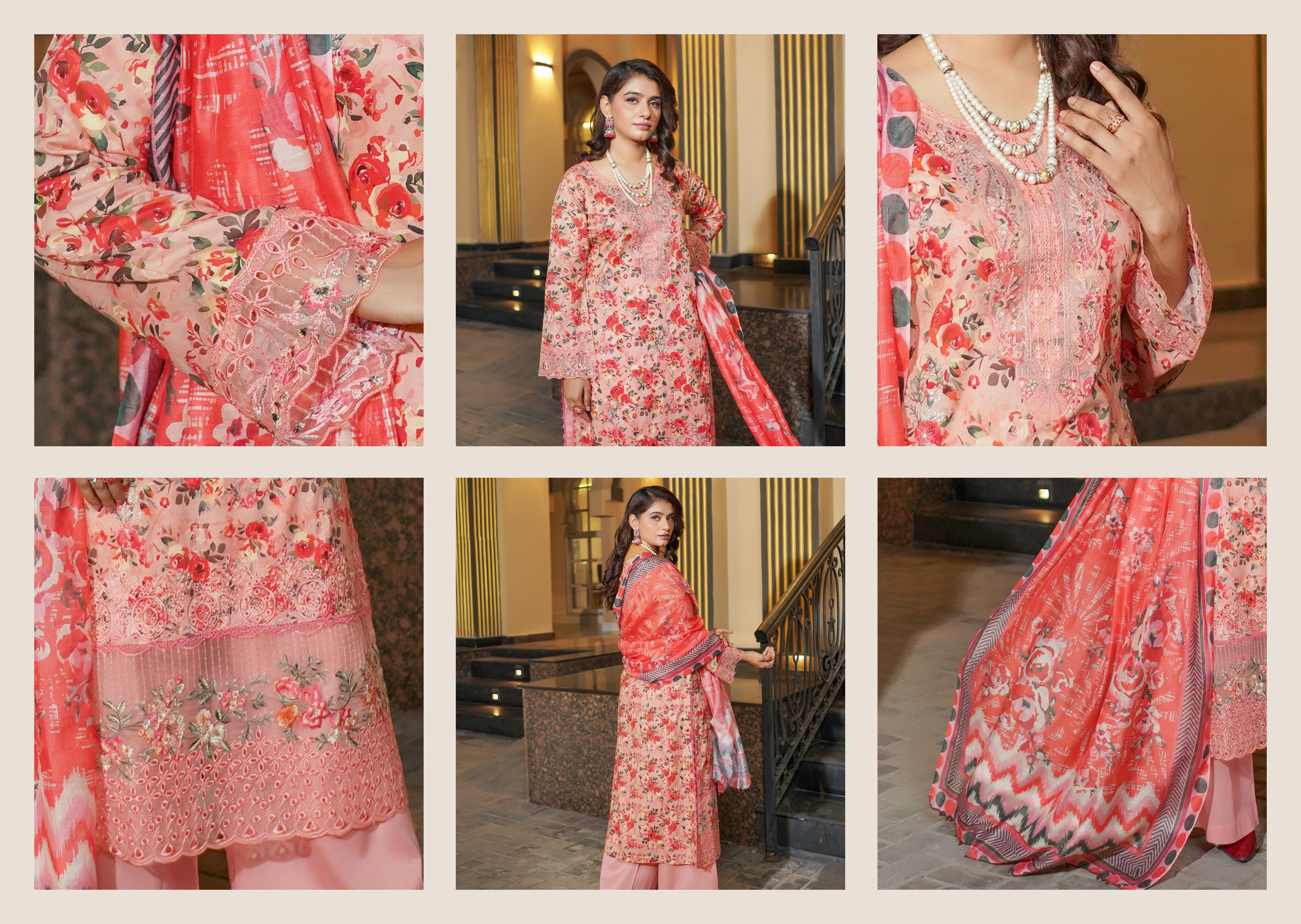 Munira Embroidered Lawn 3 Piece Suit MUN658