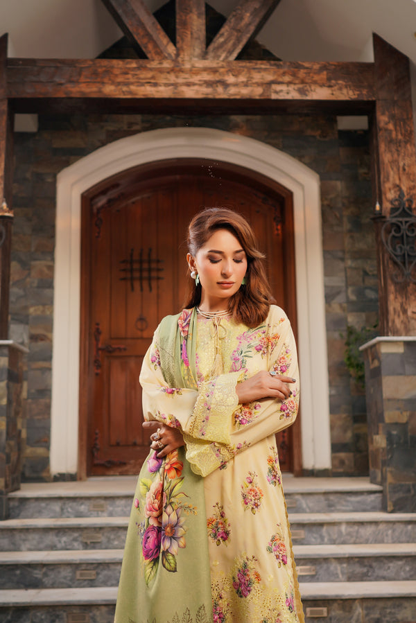 Munira Embroidered Linen 3 Piece Suit MUN693