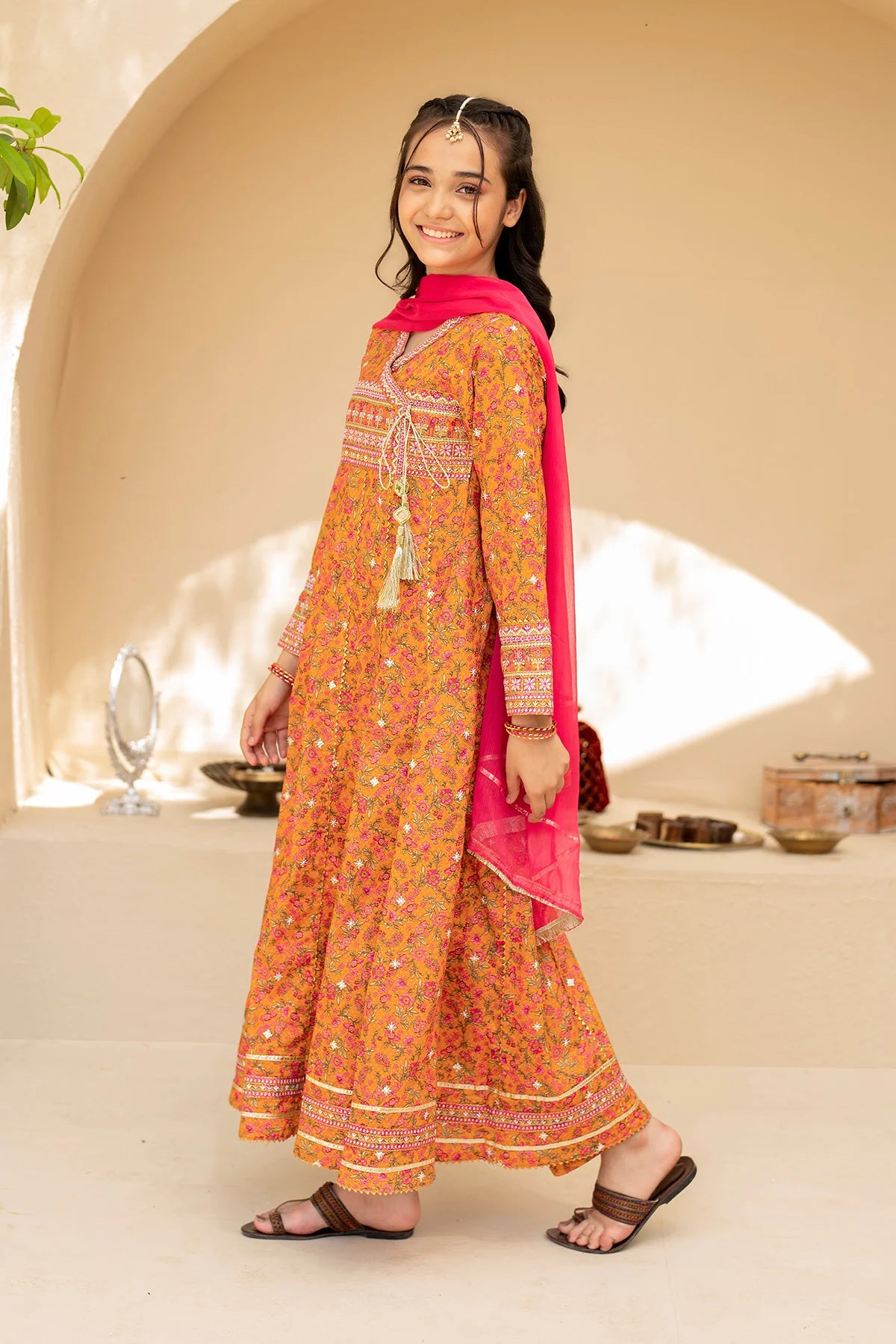 Ziva Embroidered Lawn Girls 3 Piece Dress ZIV04