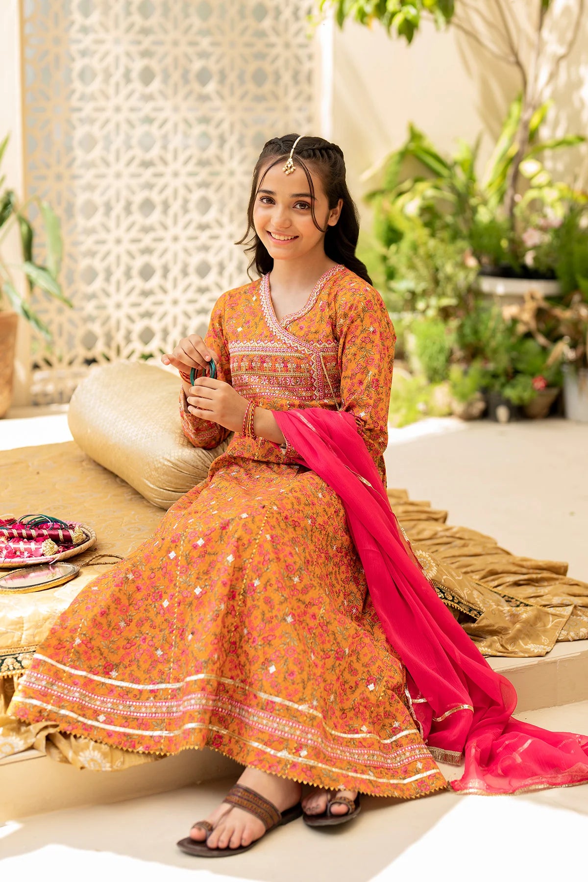 Ziva Embroidered Lawn Girls 3 Piece Dress ZIV04