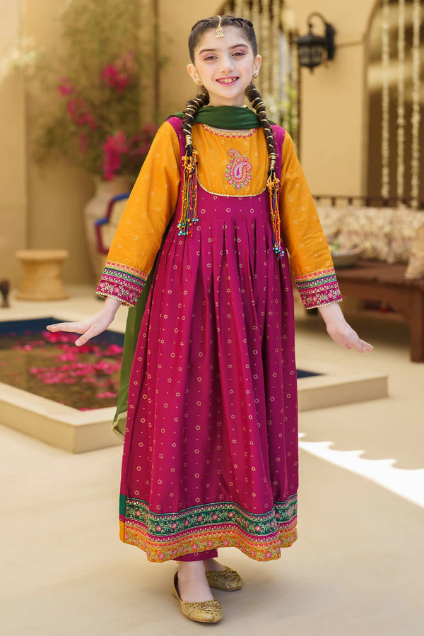 Ziva Embroidered Lawn Girls 3 Piece Dress ZIV06