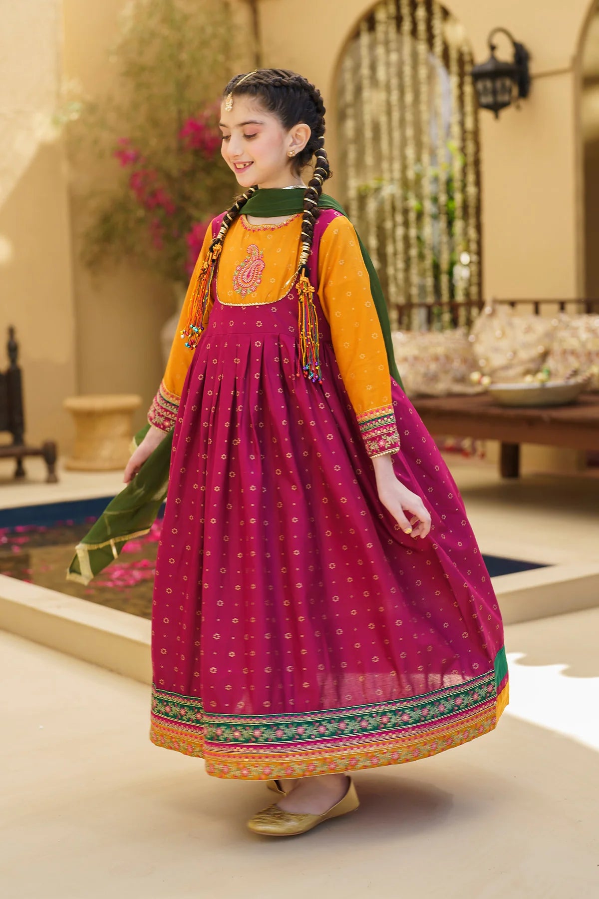 Ziva Embroidered Lawn Girls 3 Piece Dress ZIV06