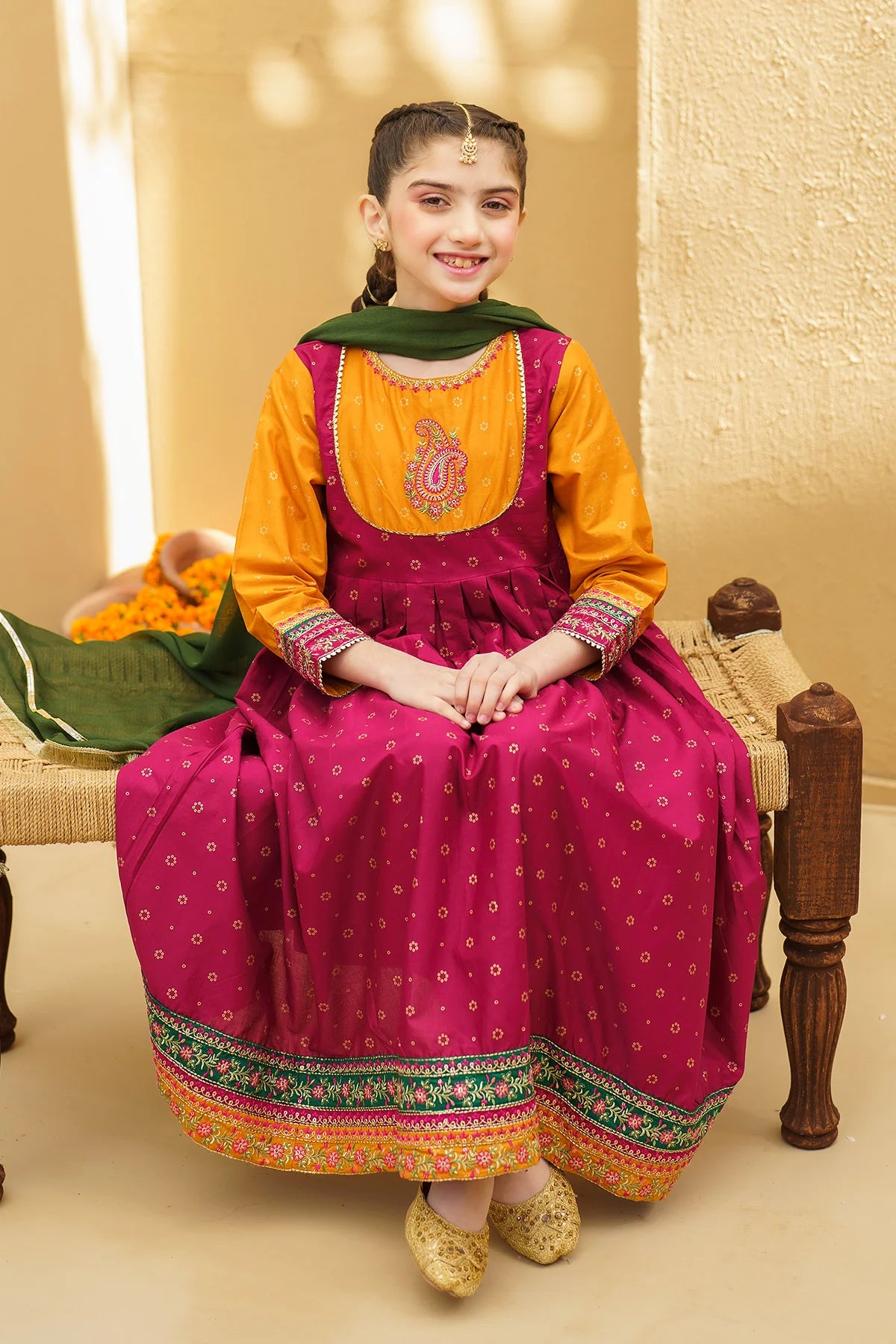 Ziva Embroidered Lawn Girls 3 Piece Dress ZIV06