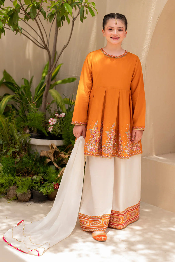 Ziva Embroidered Lawn Girls 3 Piece Peplum Dress ZIV02