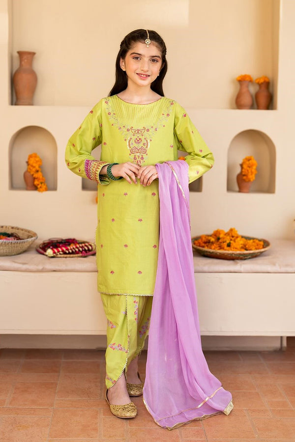 Ziva Embroidered Lawn Girls 3 Piece Suit ZIV03