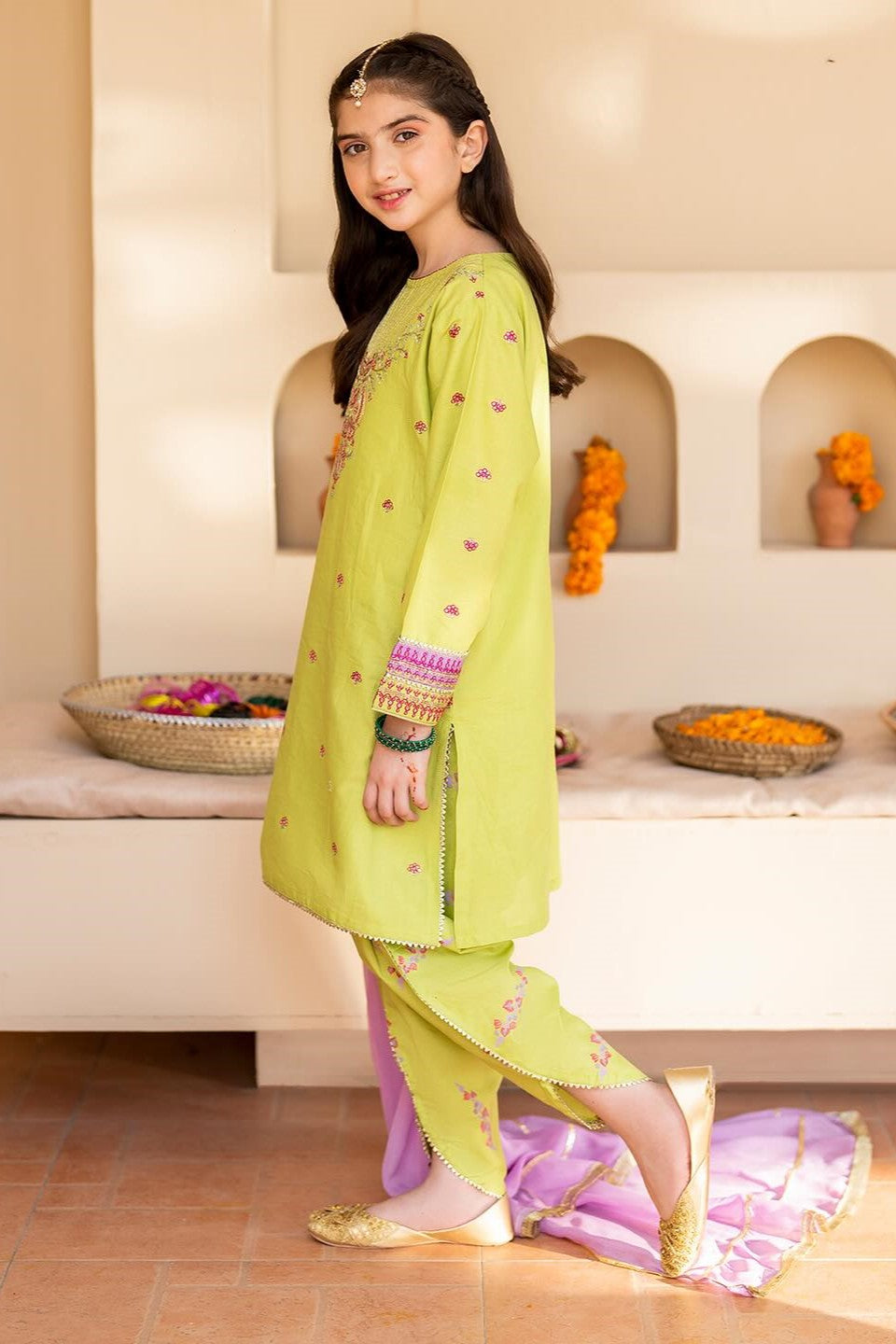 Ziva Embroidered Lawn Girls 3 Piece Suit ZIV03