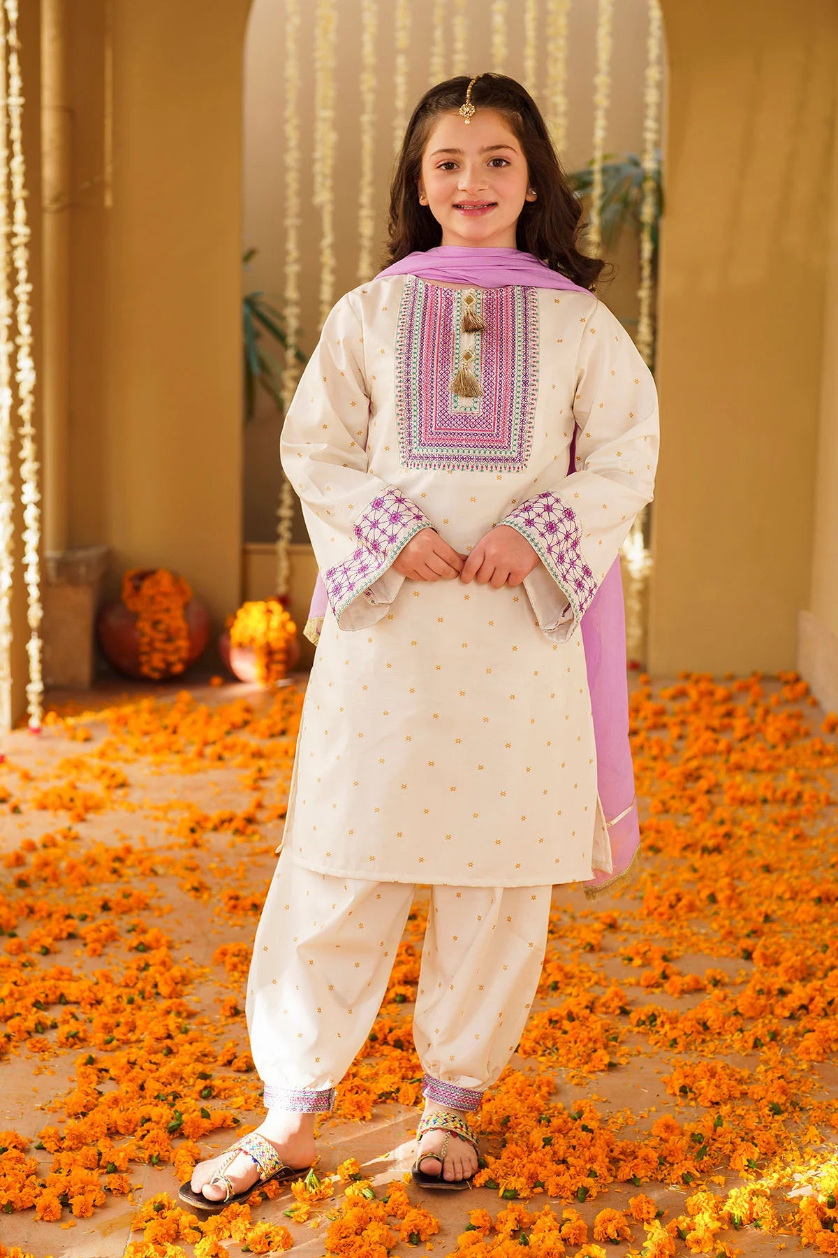 Ziva Embroidered Lawn Girls 3 Piece Suit ZIV08