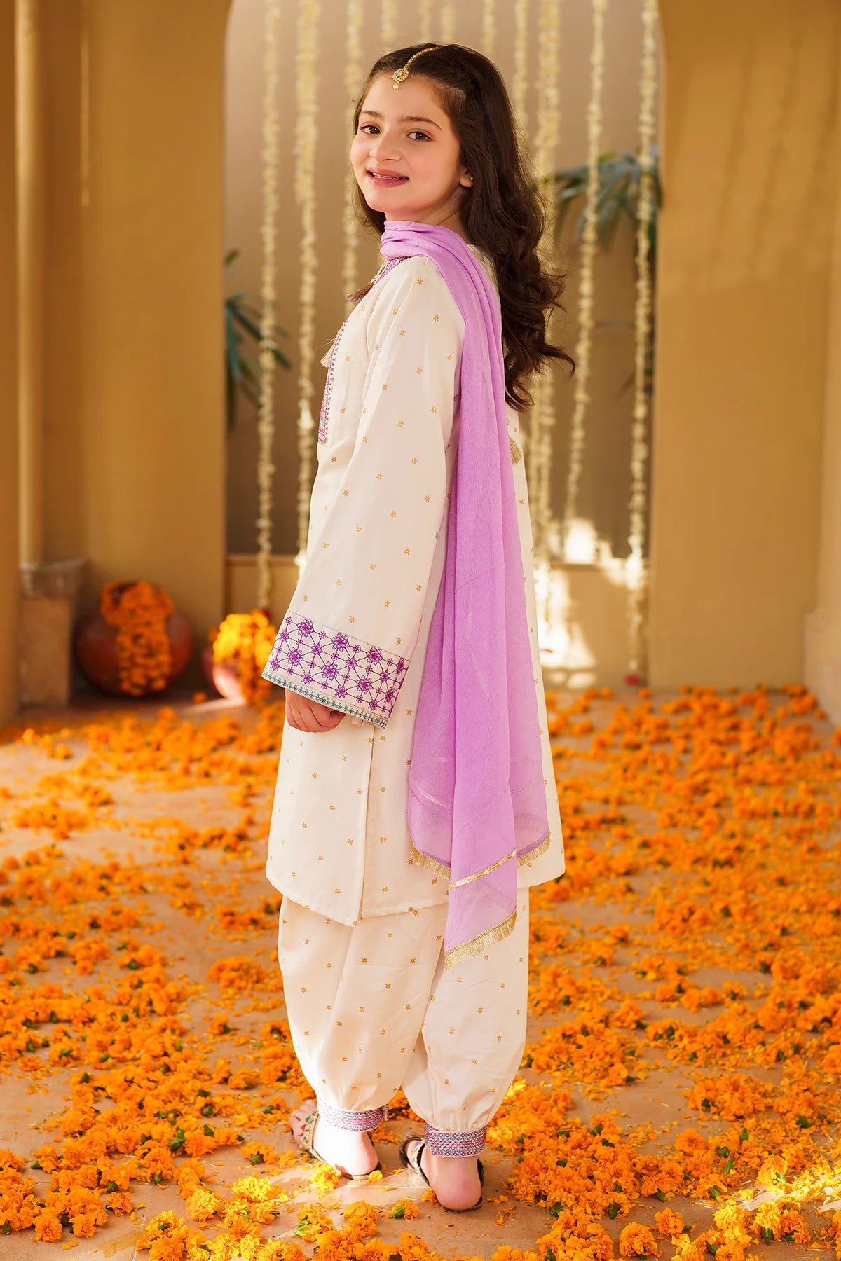 Ziva Embroidered Lawn Girls 3 Piece Suit ZIV08