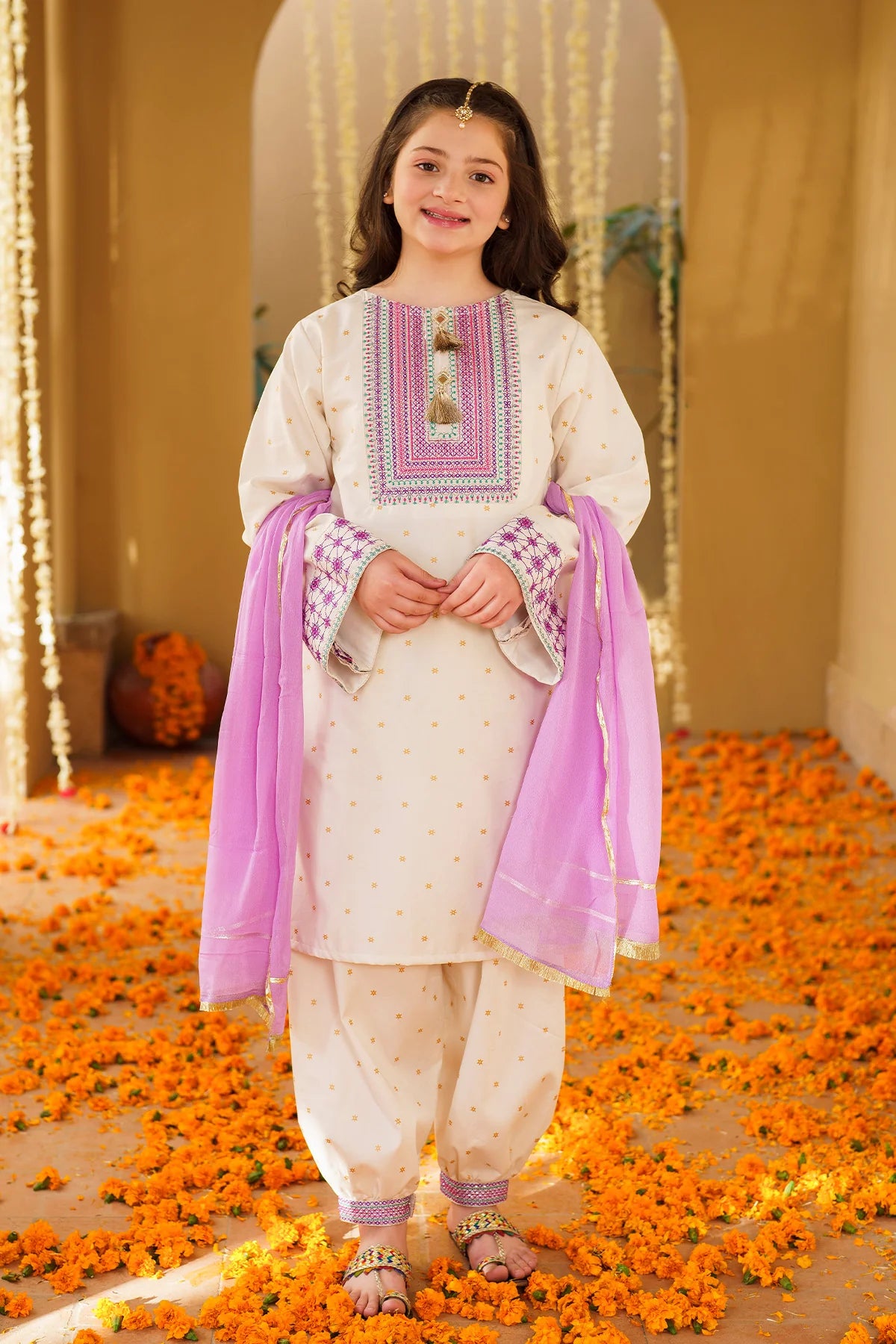 Ziva Embroidered Lawn Girls 3 Piece Suit ZIV08